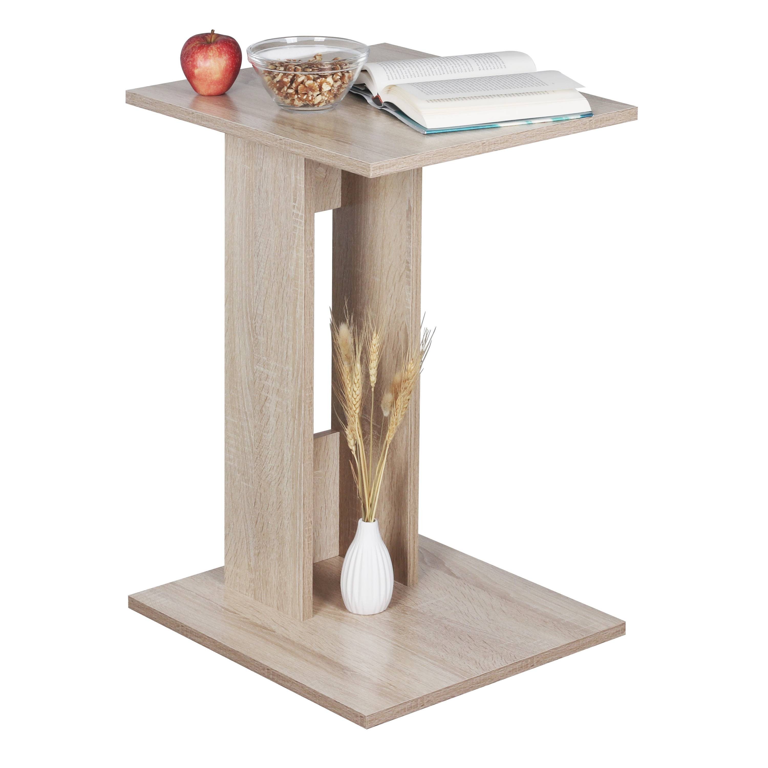 RICOO Beistelltisch WM043-ES (1-St), Sofatisch mit Stauraum Ablage Wohnzimmer Tisch Nachttisch Kaffeetisch