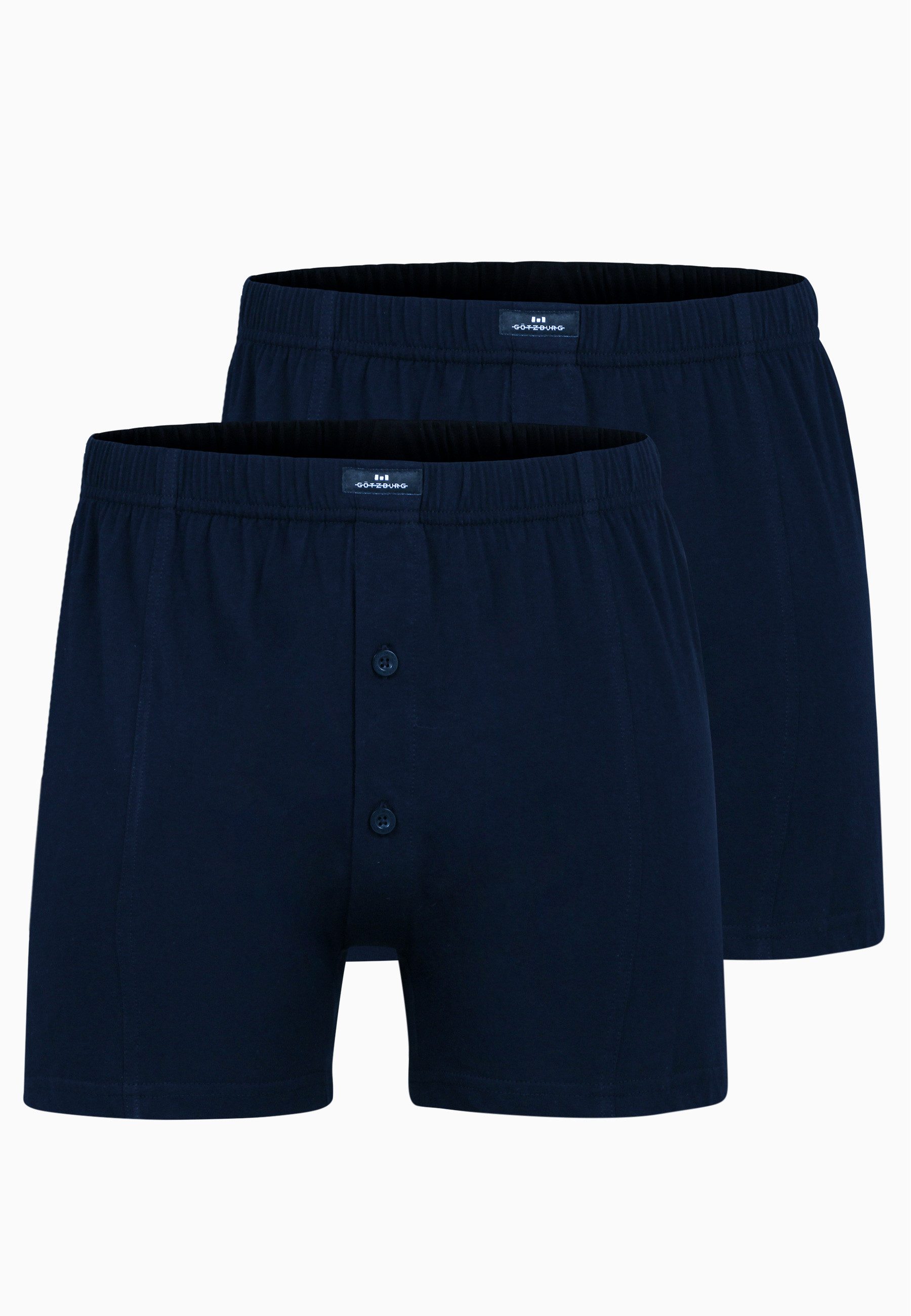 GÖTZBURG Boxershorts GÖTZBURG Herren Boxershort blau uni 2er Pack (2-St) günstig online kaufen