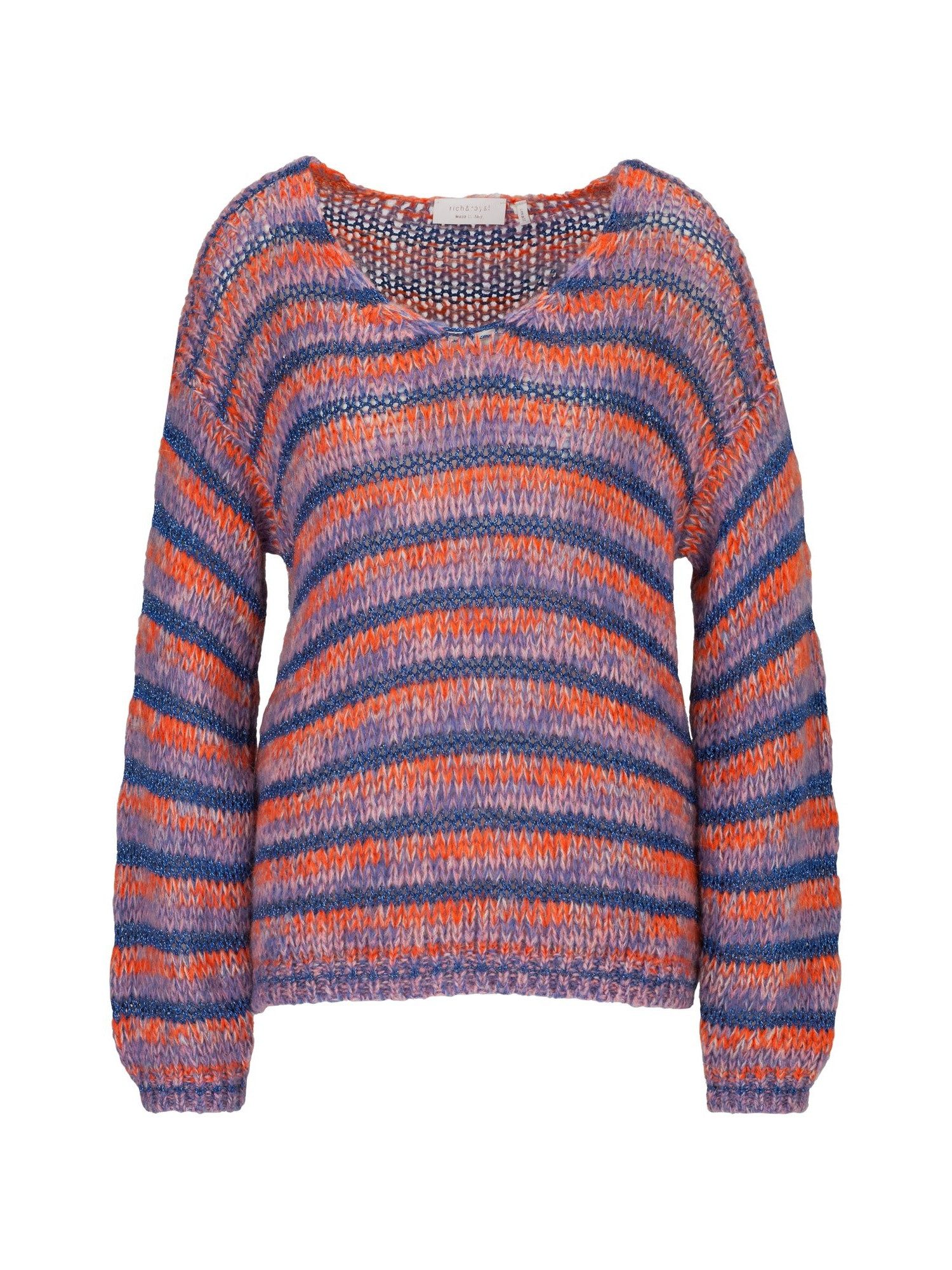 RICHROYAL Strickpullover V-Ausschnitt gestreift günstig online kaufen