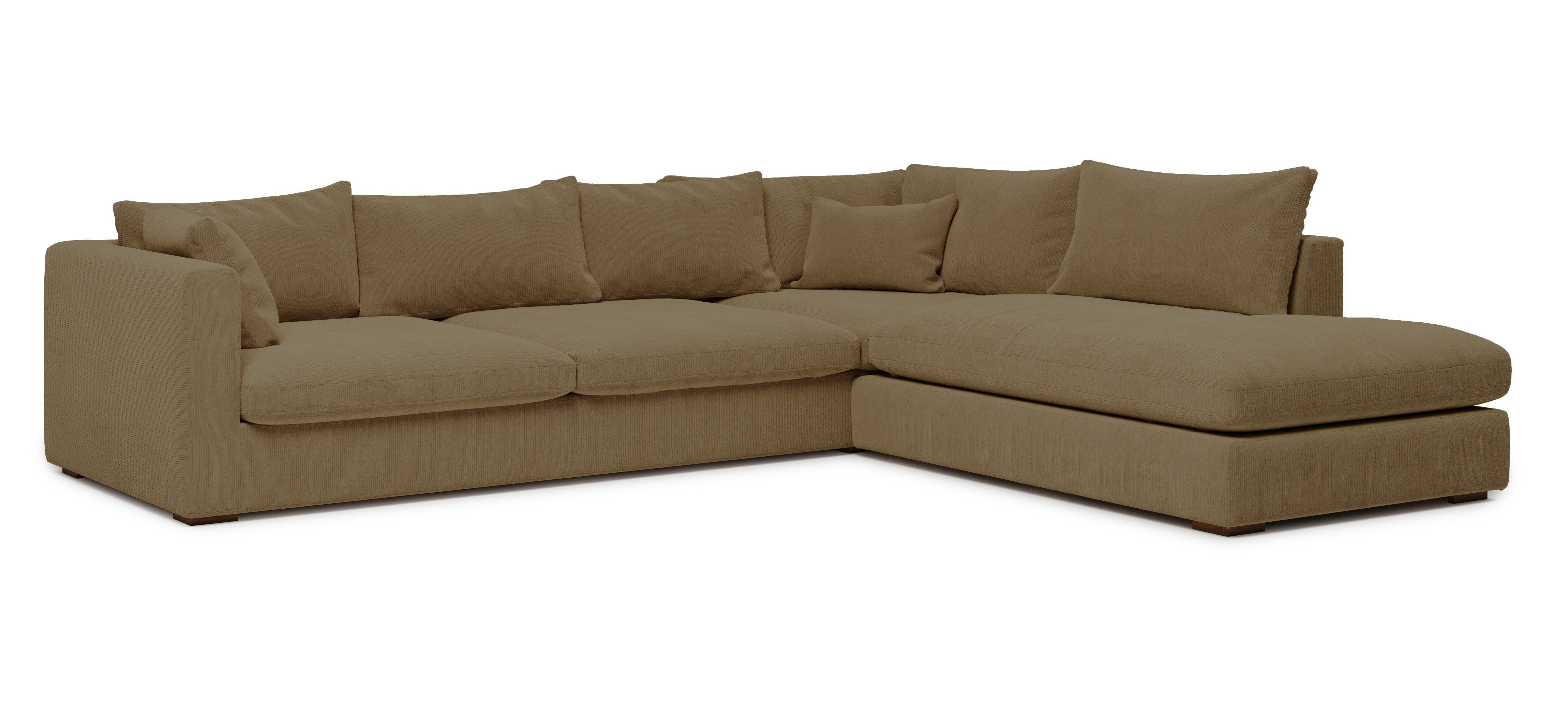 mit weich extra Federn Coray, affaire kuschelig, Light Ecksofa Home brown Füllung und Daunen und