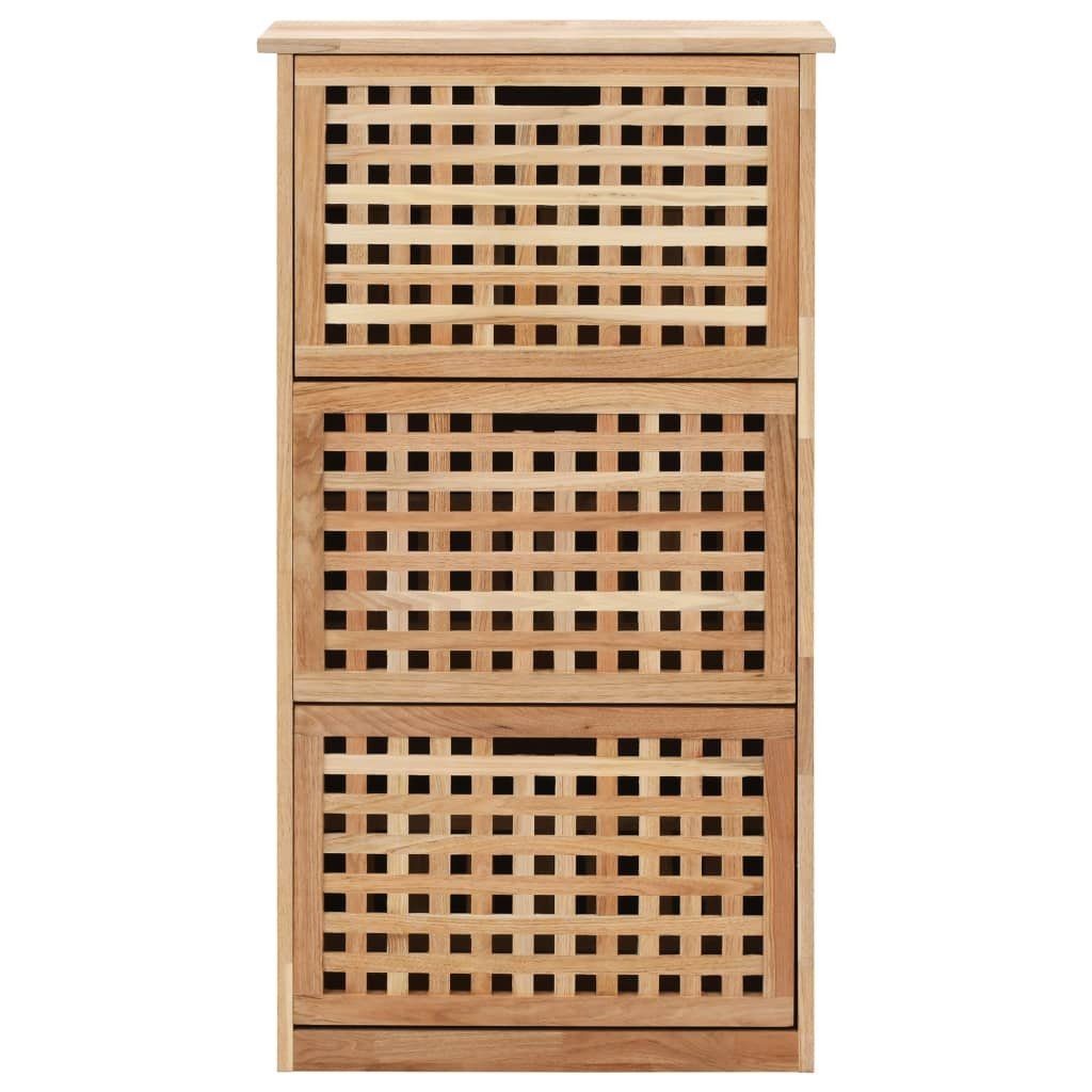 vidaXL Schuhschrank aus Walnuss-Massivholz und Sperrholz in Natur (LxBxH: 55x20x104 cm)