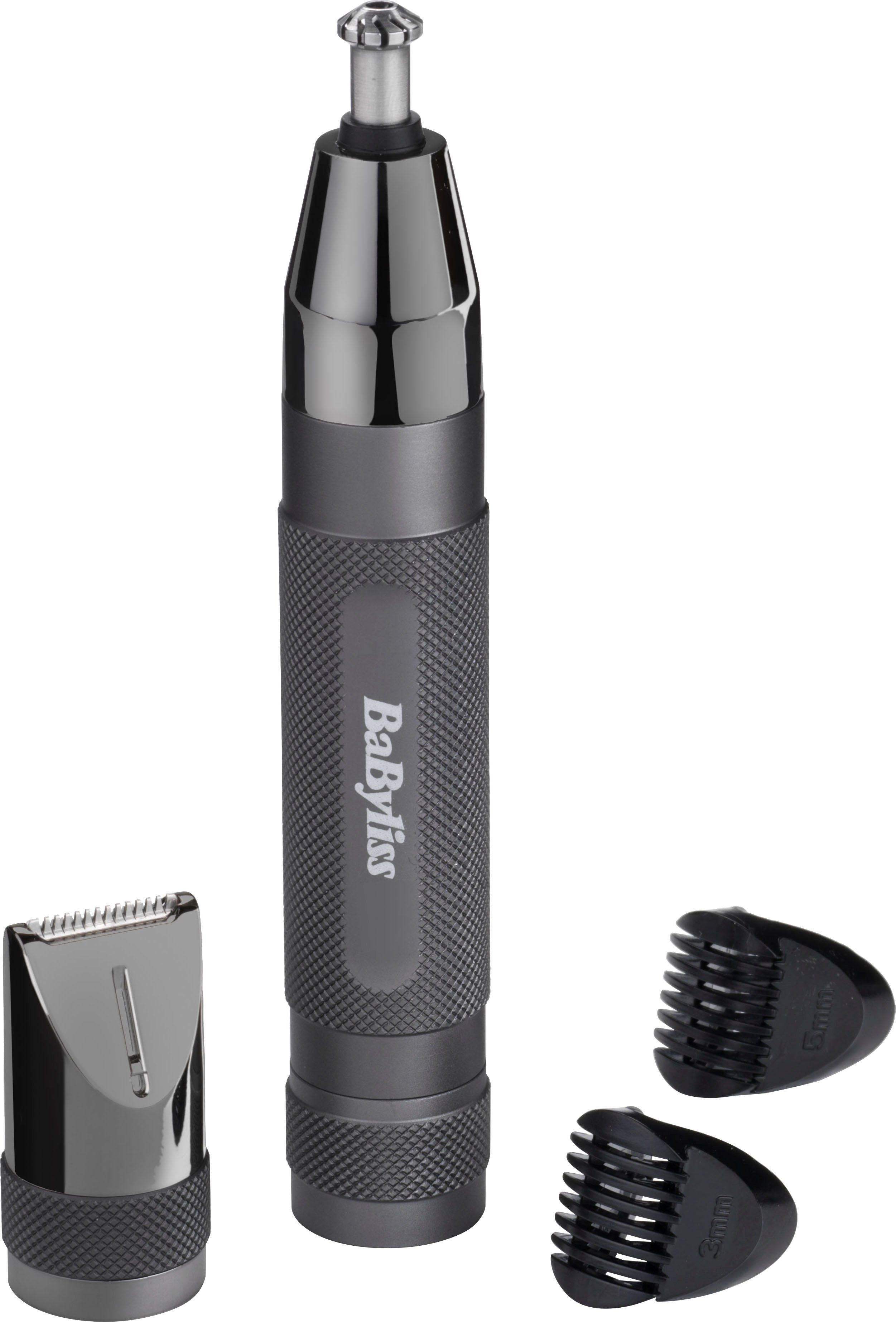 BaByliss Multifunktionstrimmer Super-X Metal Nasen-, Ohren- & Augenbrauentrimmer schwarz chrom