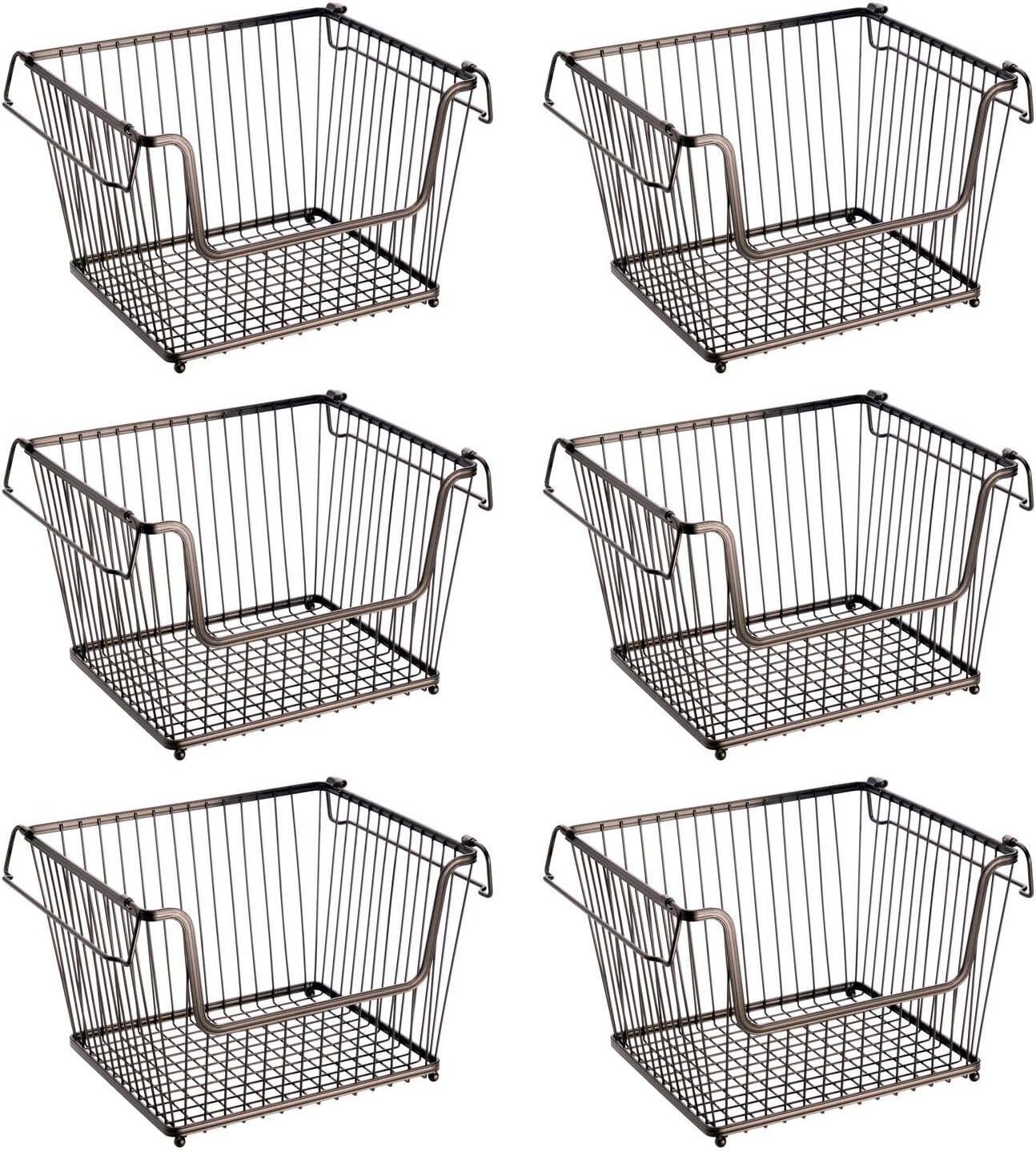 mDesign Aufbewahrungssystem mDesign Allzweckkorb Gitterbox Aufbewahrungskorb 6er-Set Stapelbar M
