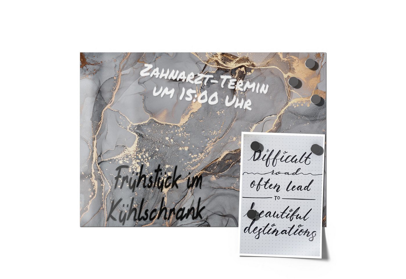 Thumbnail - DEQORI Magnetfolie 'Elegantes Marmormuster', beschreibbar universal Magnetmatte magnetisch Folie Planer Kalender