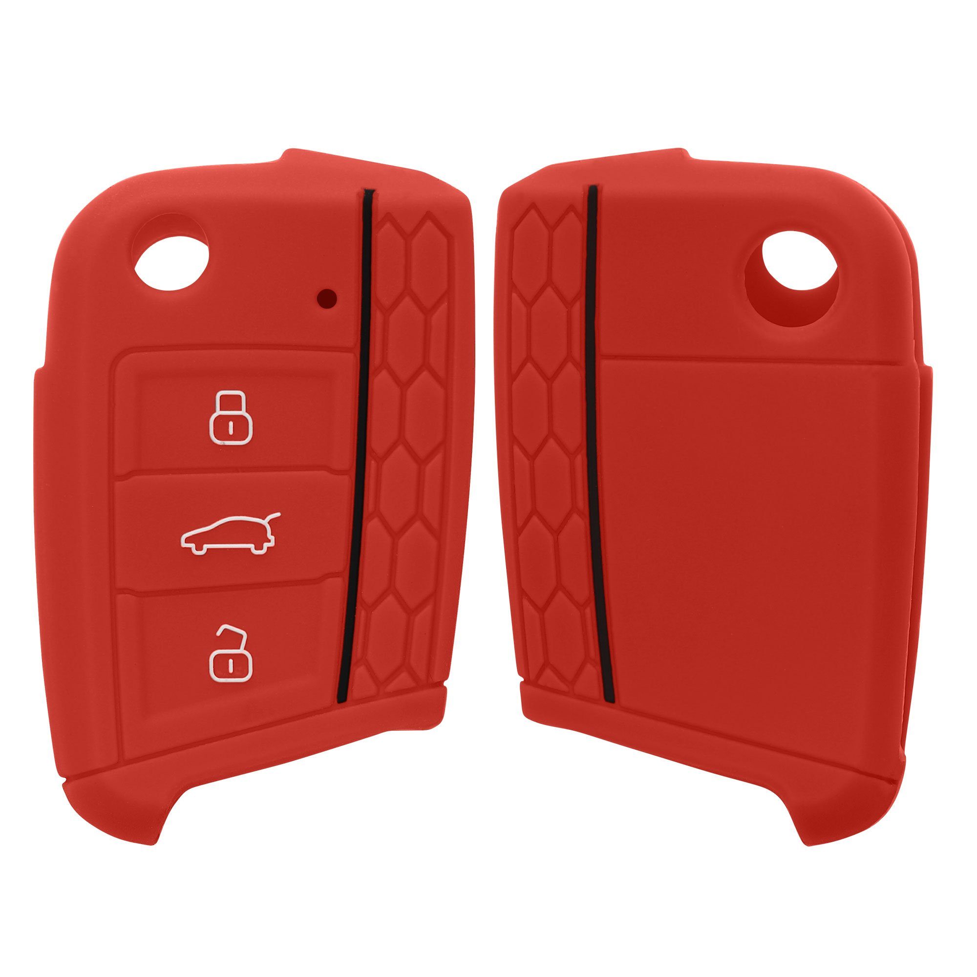 neu angekommen kwmobile Schlüsseltasche Autoschlüssel Silikon Rot Case VW für Cover Hülle Schlüsselhülle Golf 7 Schlüssel MK7