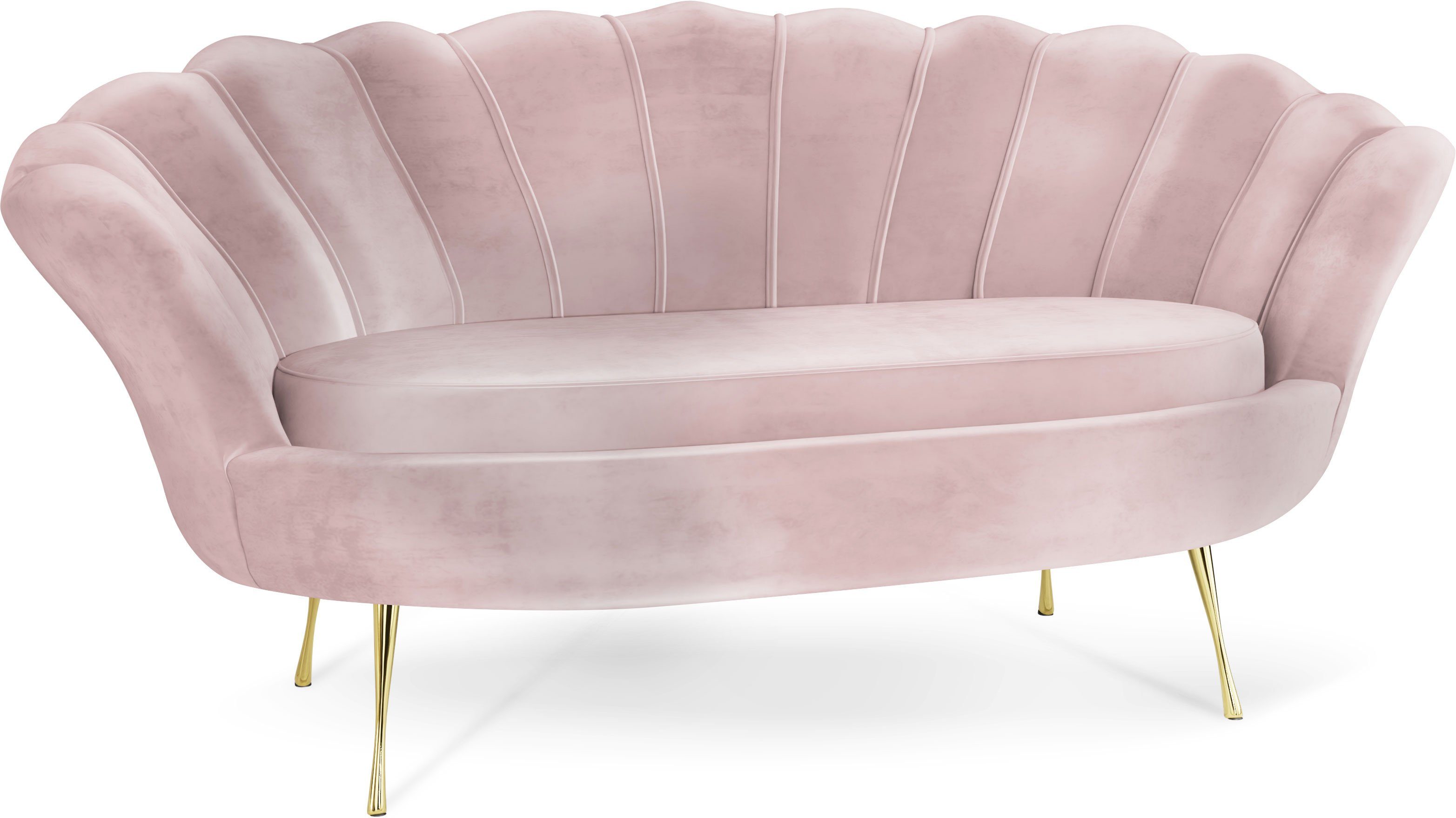 WFL GROUP Sofa Muschel, Samt 2-Sitzer günstig online kaufen