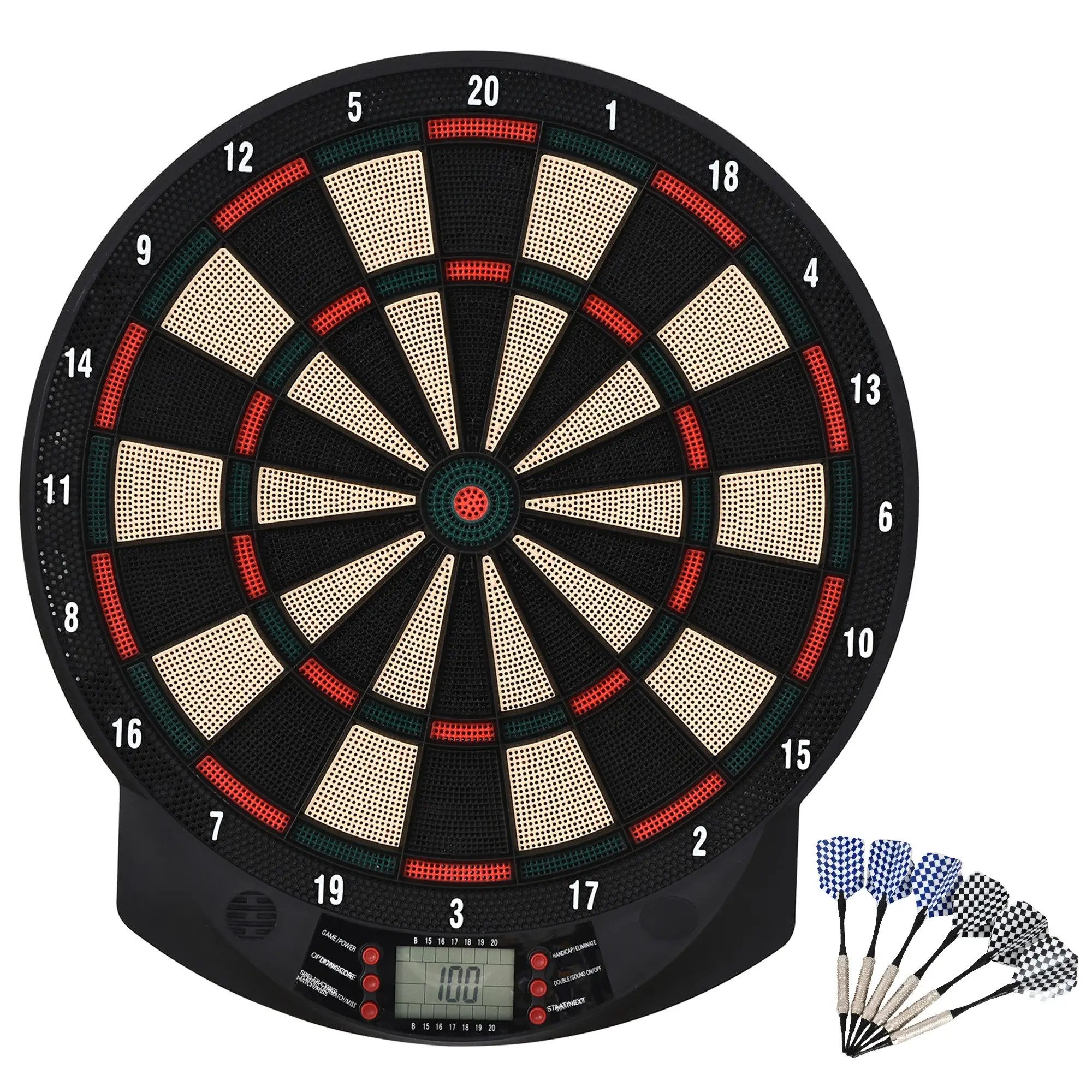Dartscheibe Elektronische Dartscheibe mit LCD, 26 Spielen & Zubehör