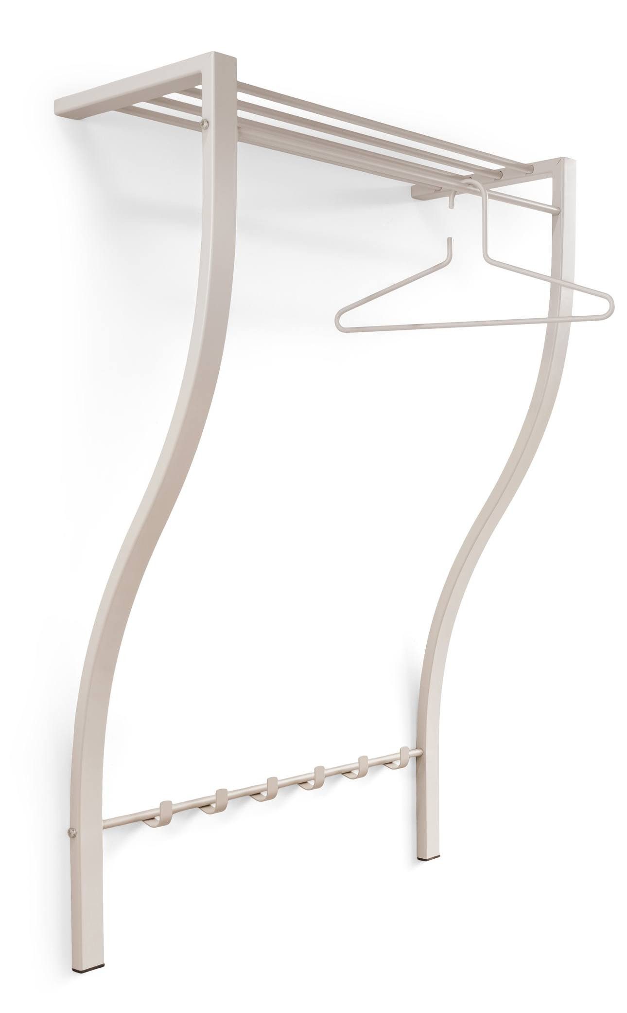 Spinder Design Wandgarderobe Design Wandgarderobe CARVE 1 Silky Taupe pulverbeschichtet von Spinder