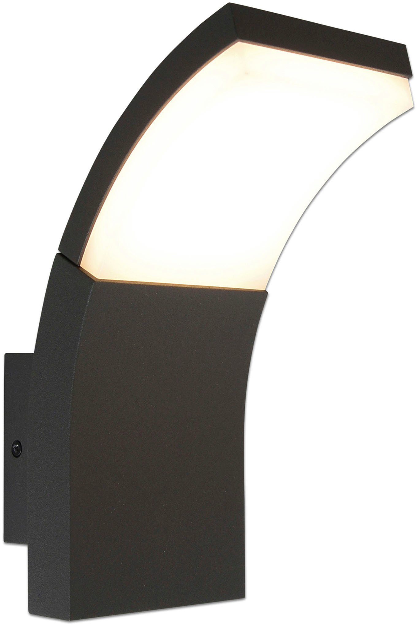 näve LED Außen-Wandleuchte Orbis, LED fest integriert, Warmweiß, Wandleuchte, Terrasse, anthrazit, Höhe: 19,8cm, LED warmweiß