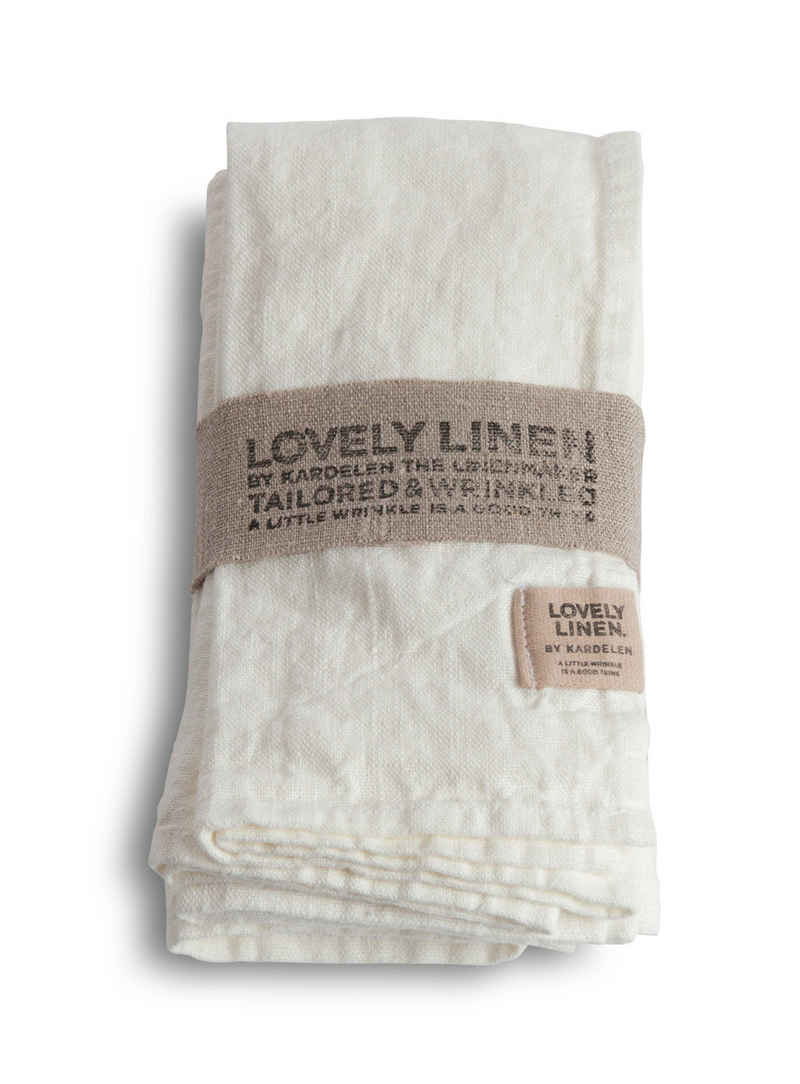 Lovely Linen Stoffserviette Lovely Serviette Leinen off-white (1 Stück)