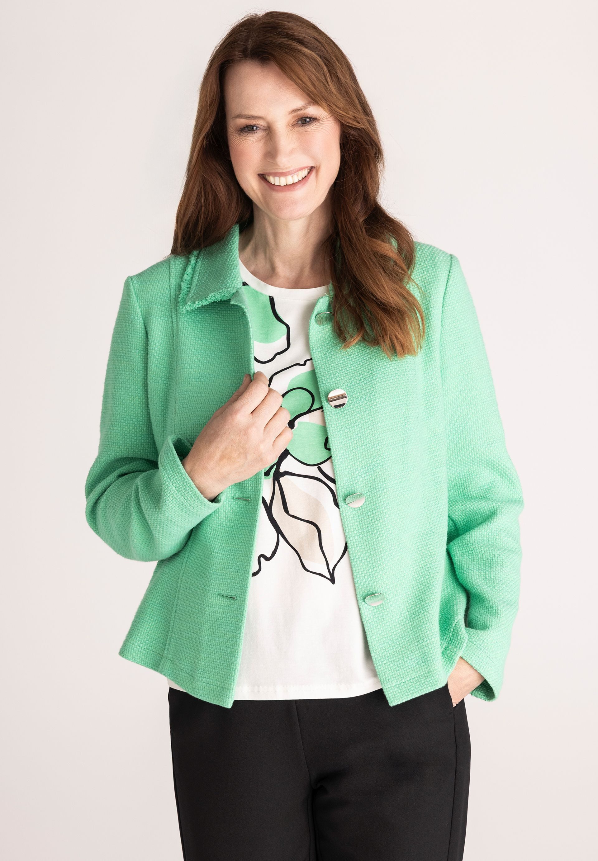 FRANK WALDER Jackenblazer mit Strukturmuster