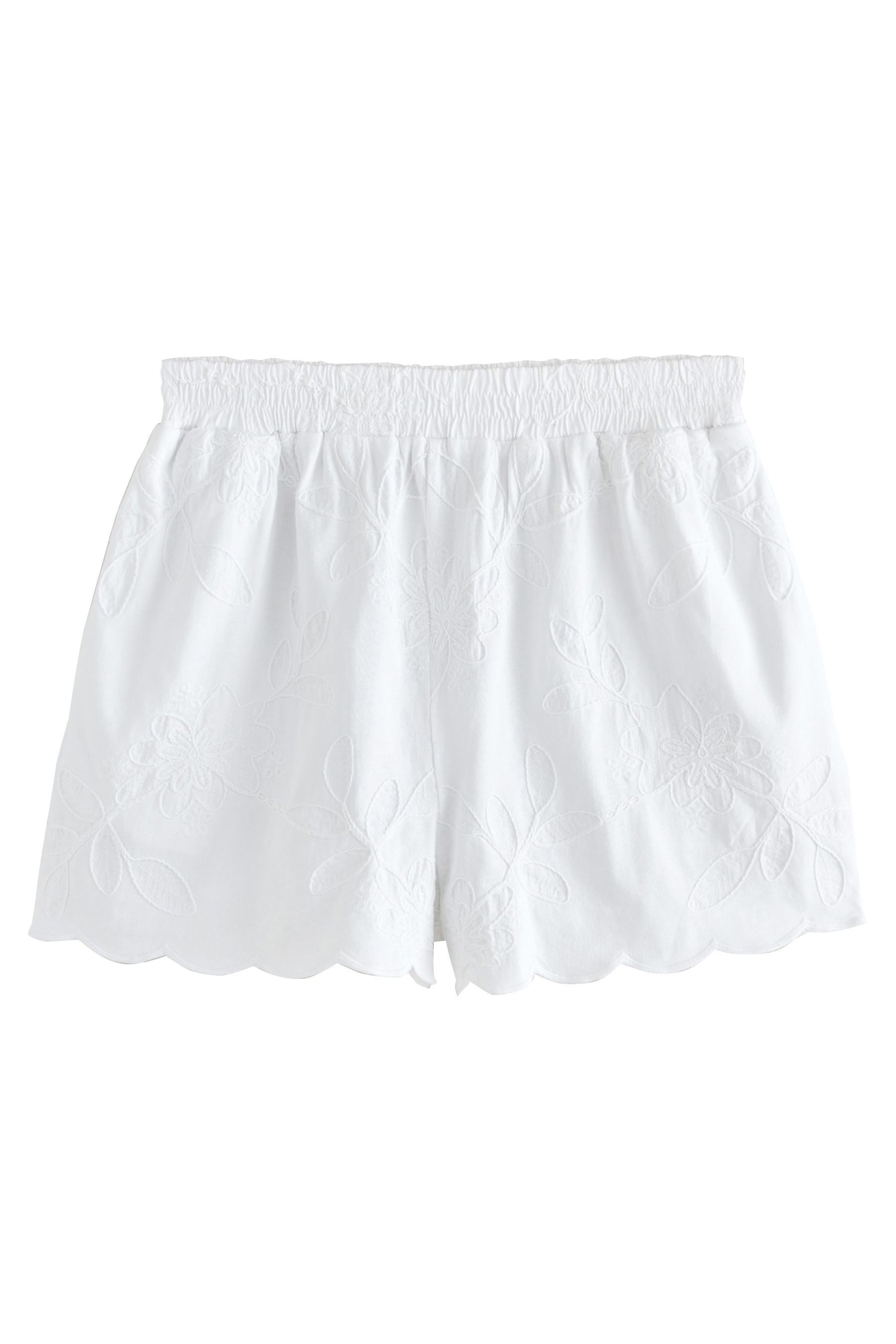 Shorts Jersey-Shorts mit floraler Stickerei
