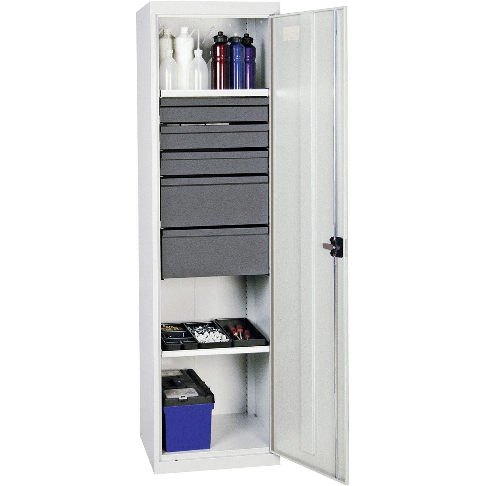 Serverschrank Stumpf Werkzeug- und Materialschrank Serie 3000 lichtgrau + 3 Schublad