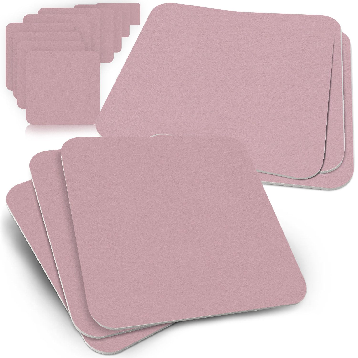 Funke & Brand Bierdeckel Rosa eckig - rasafarbene DIY Untersetzer eckig 50 Stück