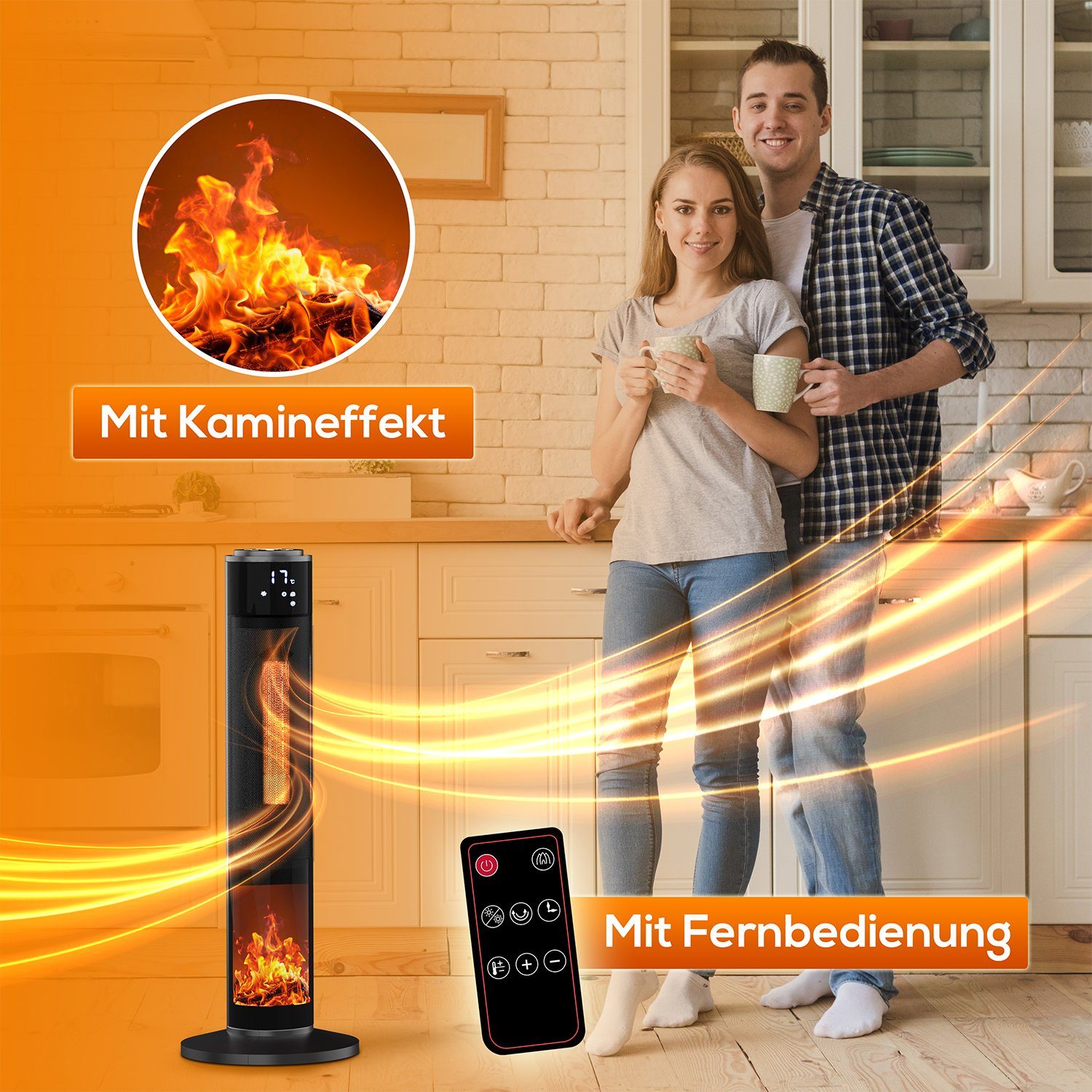 TroniTechnik Heizstrahler Turmheizer,Keramikelement,Heizgerät,Oszillation s günstig online kaufen