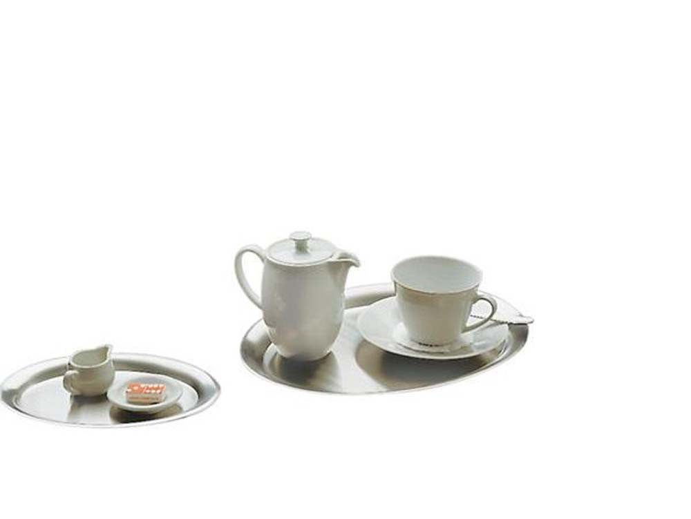 Tablett Serviertablett KAFFEEHAUS oval matt poliert