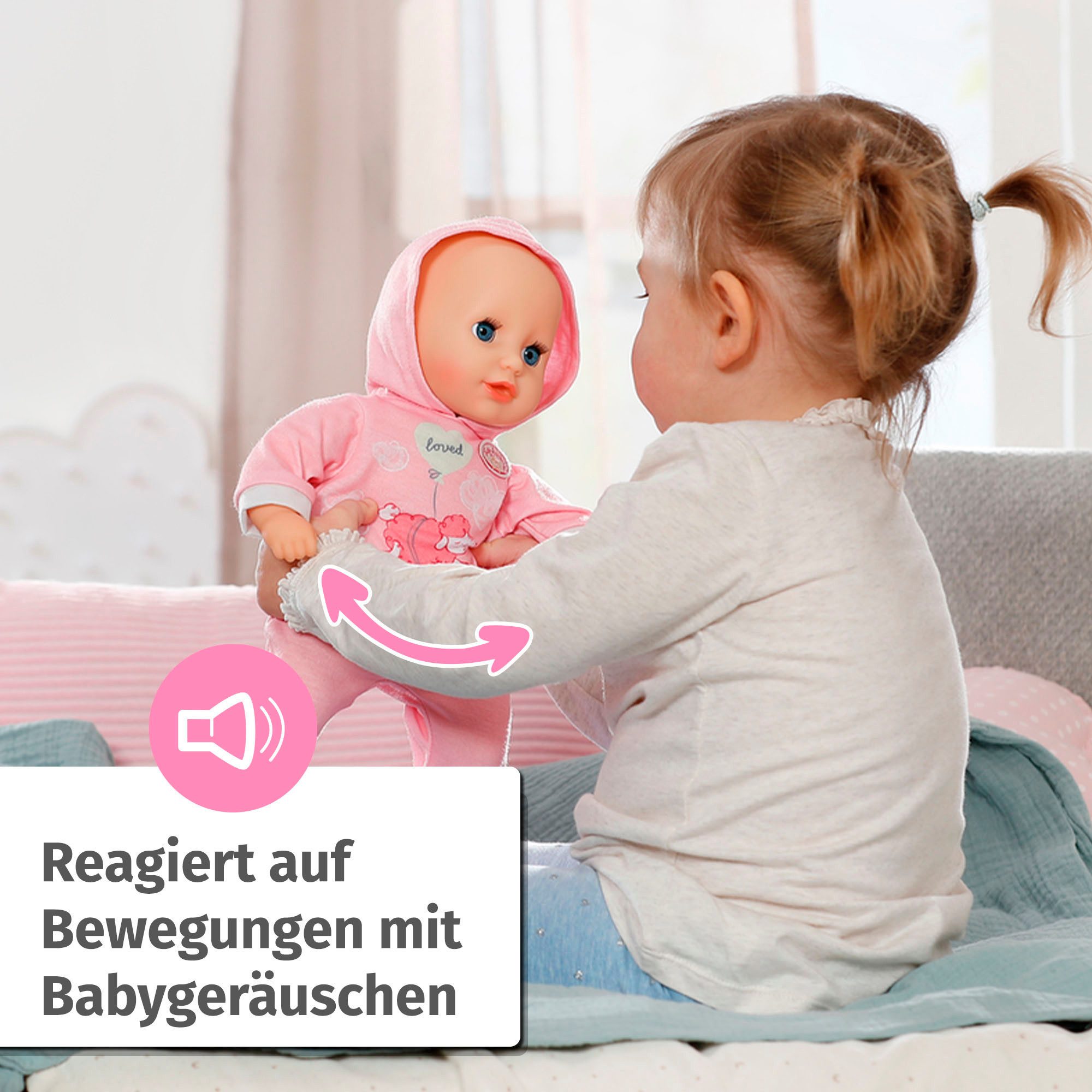 BABY Born Hannah Puppe 36 Cm - Interaktive Babypuppe Mit 5 Funktionen & Zubehör