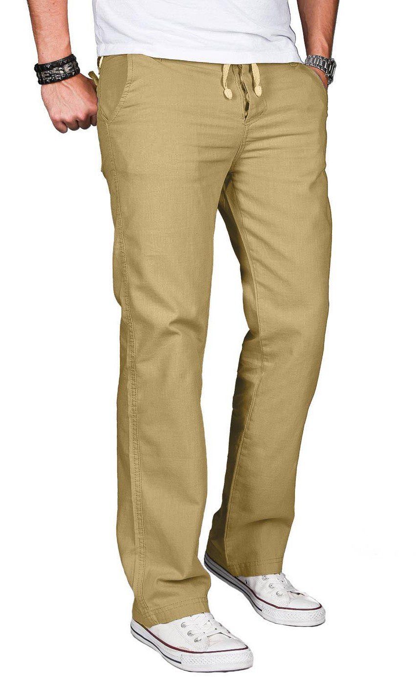 Alessandro Salvarini Leinenhose Herren – leichte Sommerhose Baumwolle Luftige Hose mit Kordelzug und bequemem Schnitt