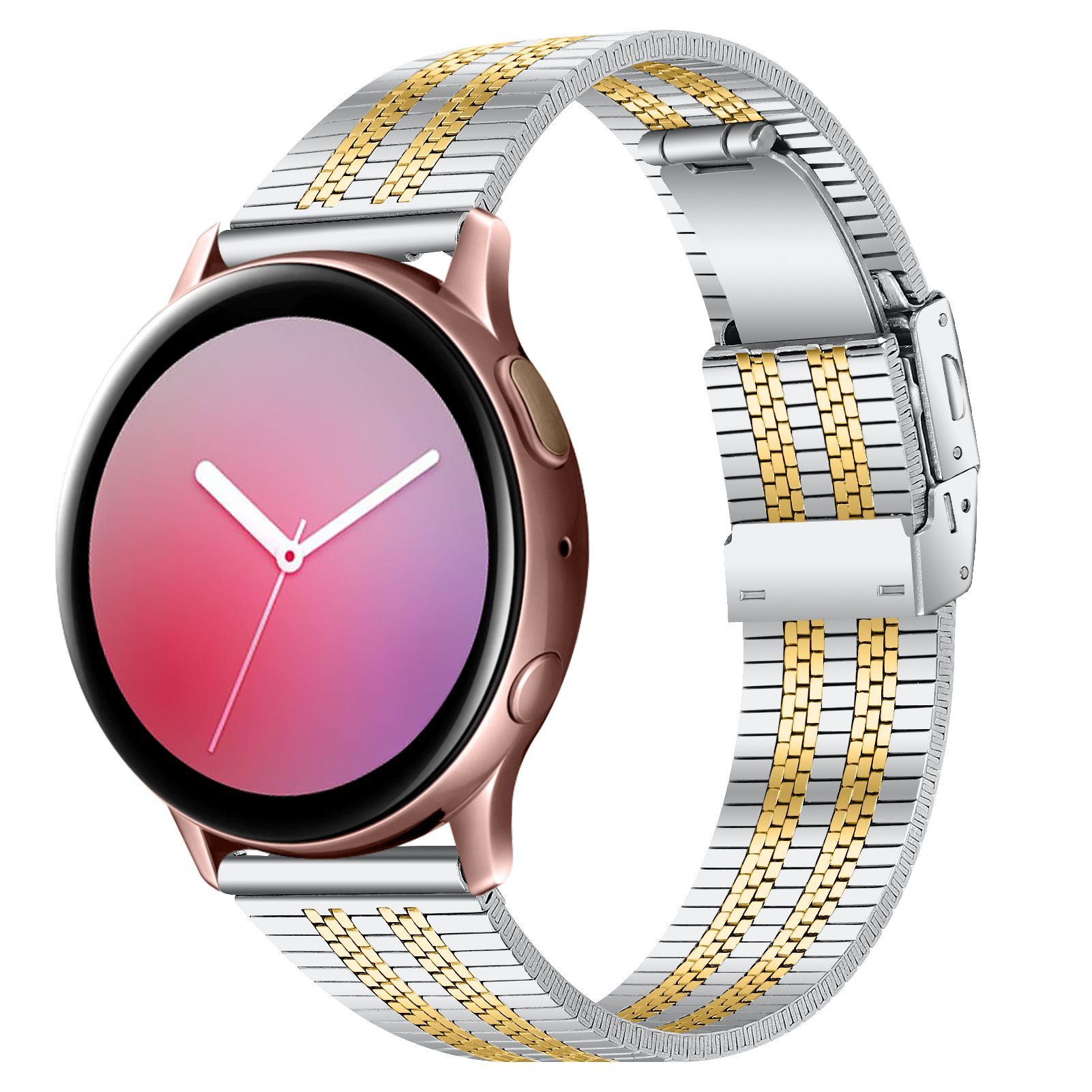 ELEKIN Smartwatch-Armband Armband Kompatibel mit Samsung Galaxy Watch 3 41mm/ Galaxy Watch 42mm Silber und Gold | Uhrenarmbänder