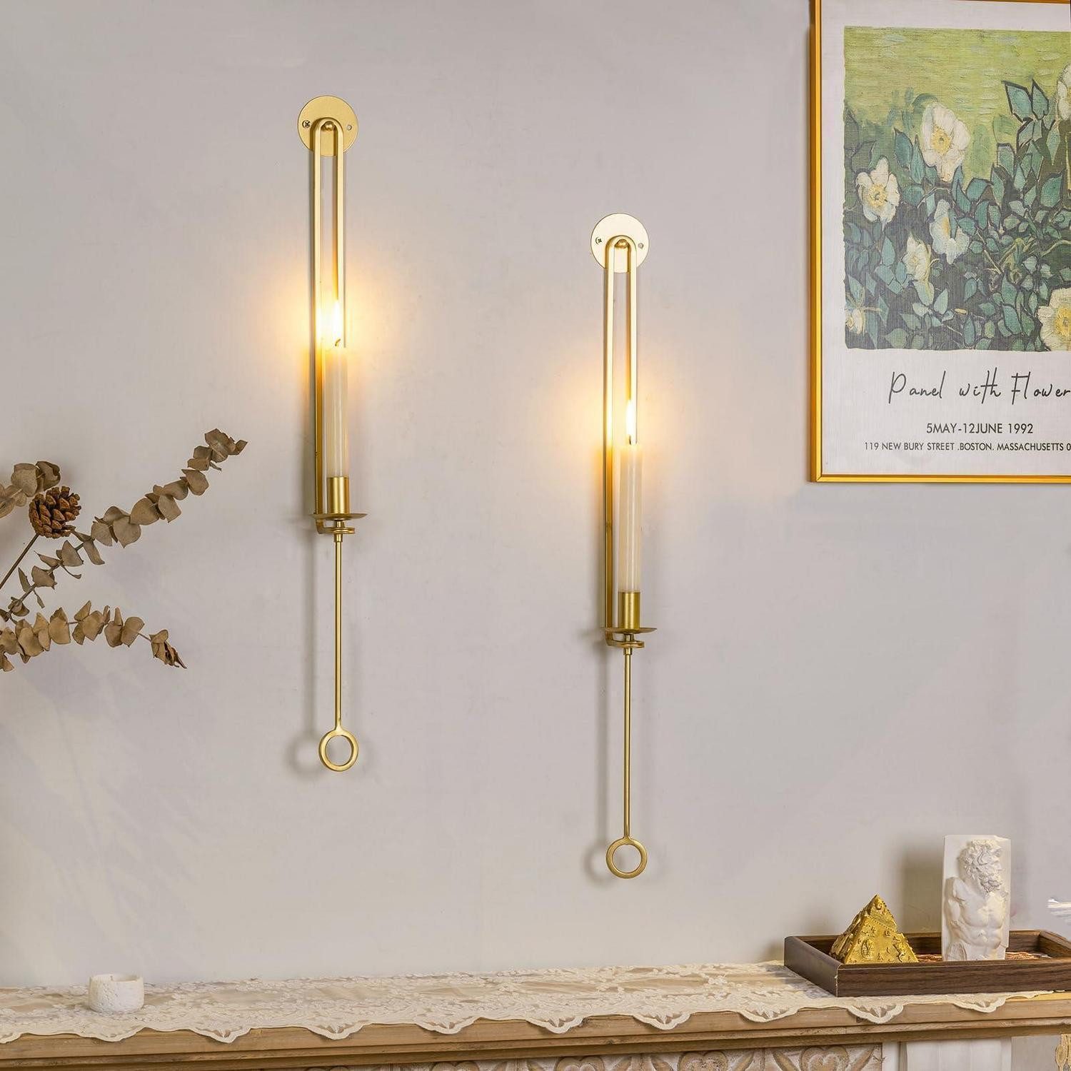LuxusKollektion Wandkerzenhalter Wandkerzenhalter Gold 2 Stück