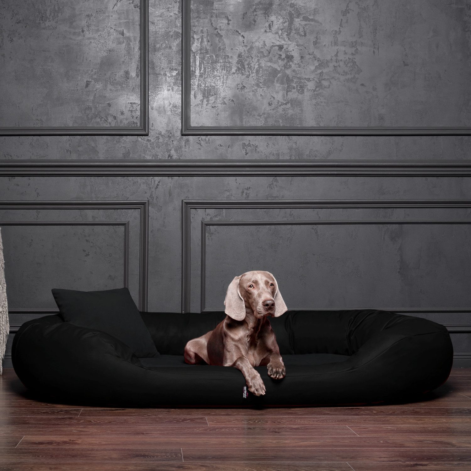 tierlando® Tierbett Orthopädisches Hundebett SAMMY VIP, Kunstleder - High-Tech-Velours, Kuschelweich, Gelenkschonend, Visco