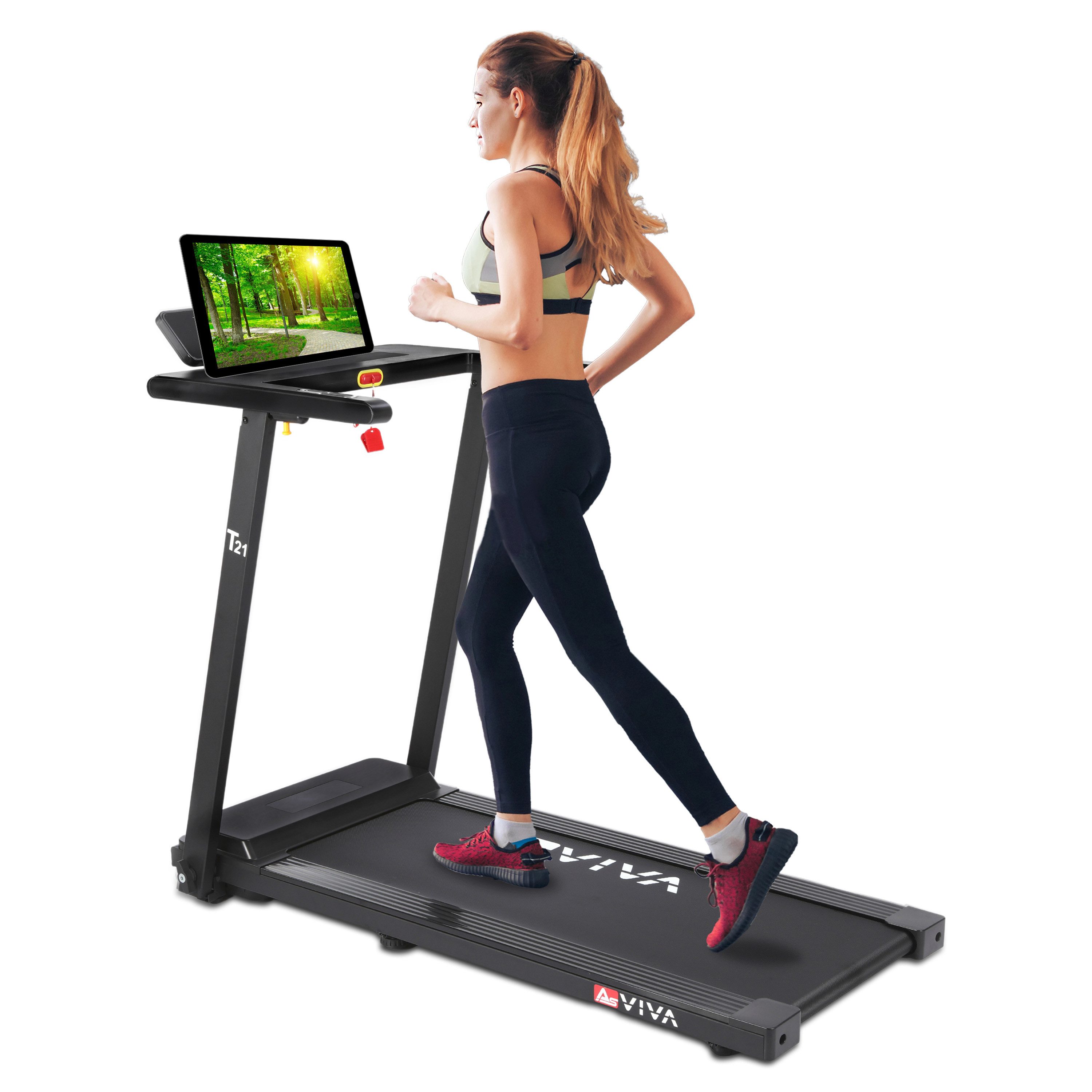 Laufband T21, Kompaktes 2-in-1 Laufband mit 2,5 PS Motor & App-Konnektivität