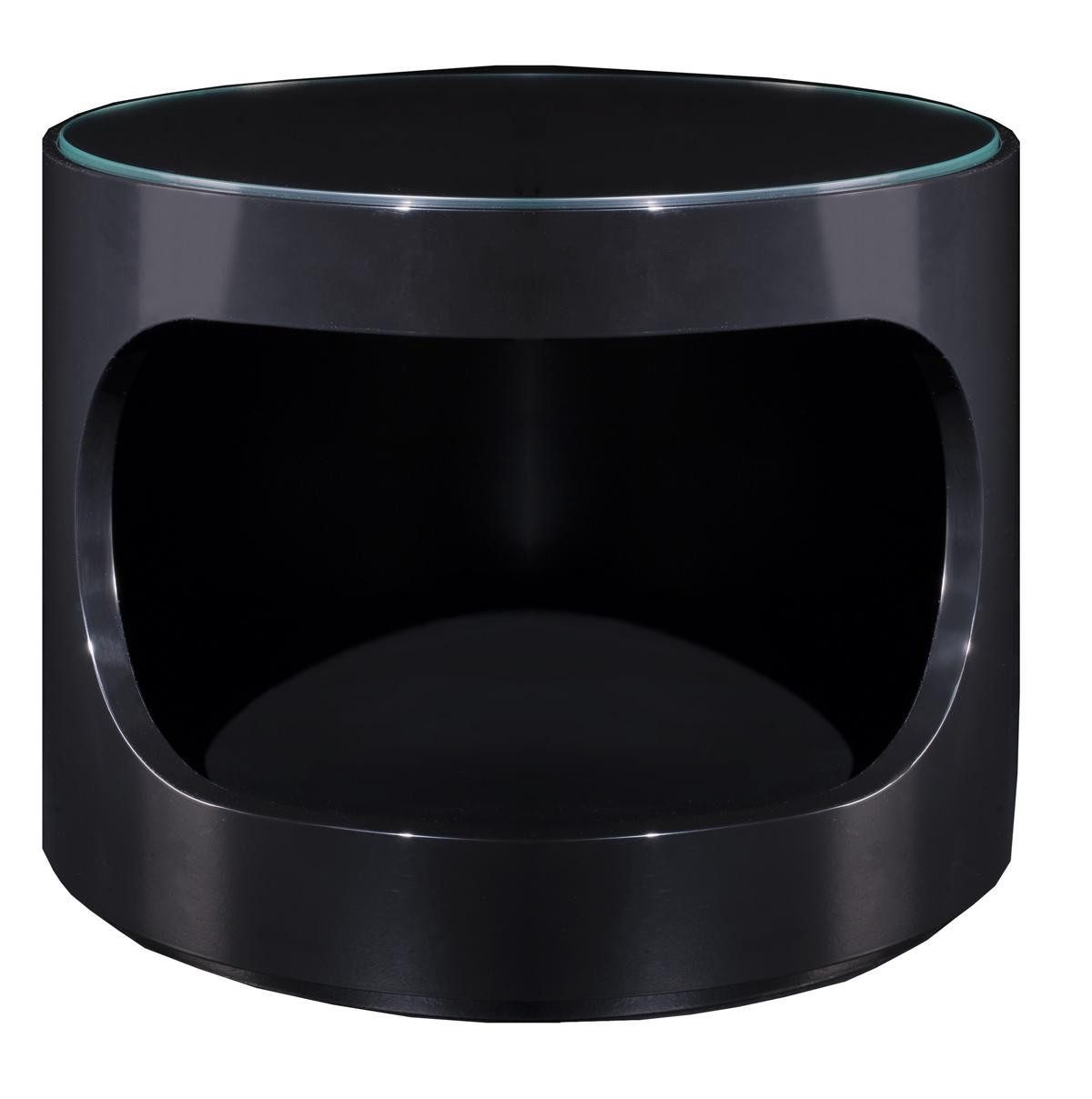 JVmoebel Beistelltisch Runder Tisch in Schwarz Hochglanz – Italienisches Design (1-St., Beistelltisch), Made in Europa