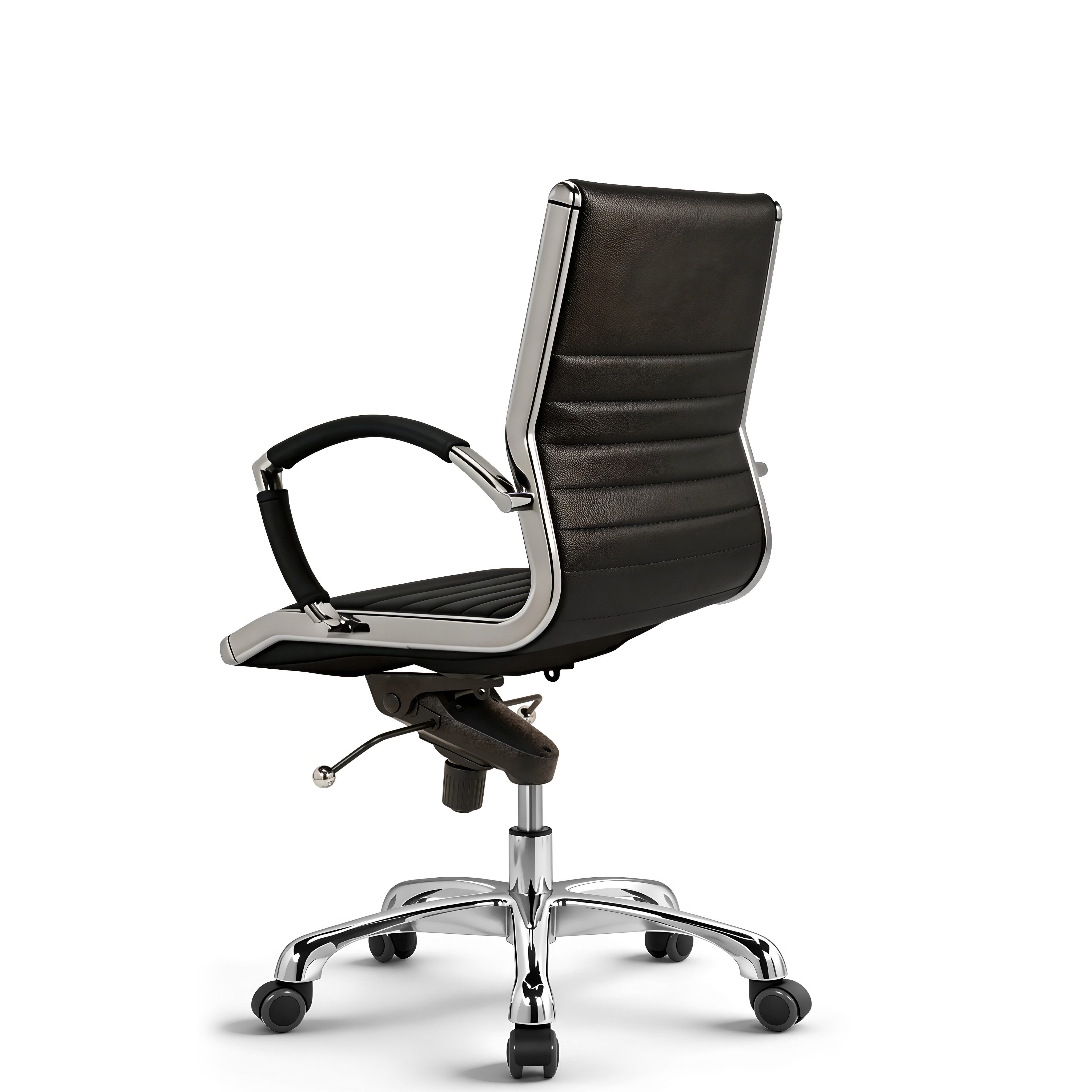 Versee Bürostuhl VERSEE Montreal Schreibtischstuhl Leder - ergonomisch, bis 150kg (Drehstuhl für Home Office und Büro), mit Lendenstütze, höhenverstellbar, gepolstert, Wippmechanik