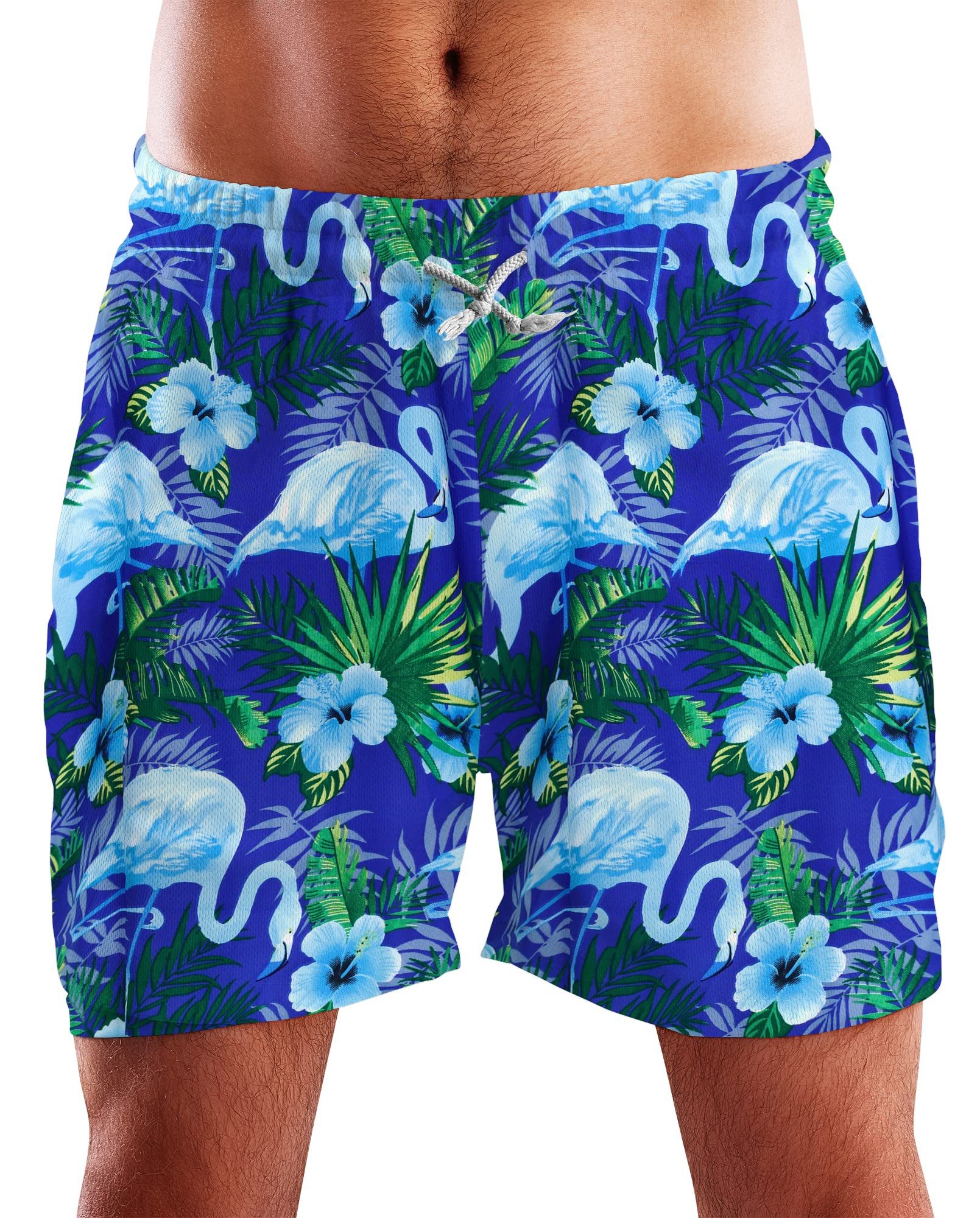 King Kameha Badeshorts Flamingo Flowers Funky Hawaii Bade-Shorts Mesh-Einsa günstig online kaufen