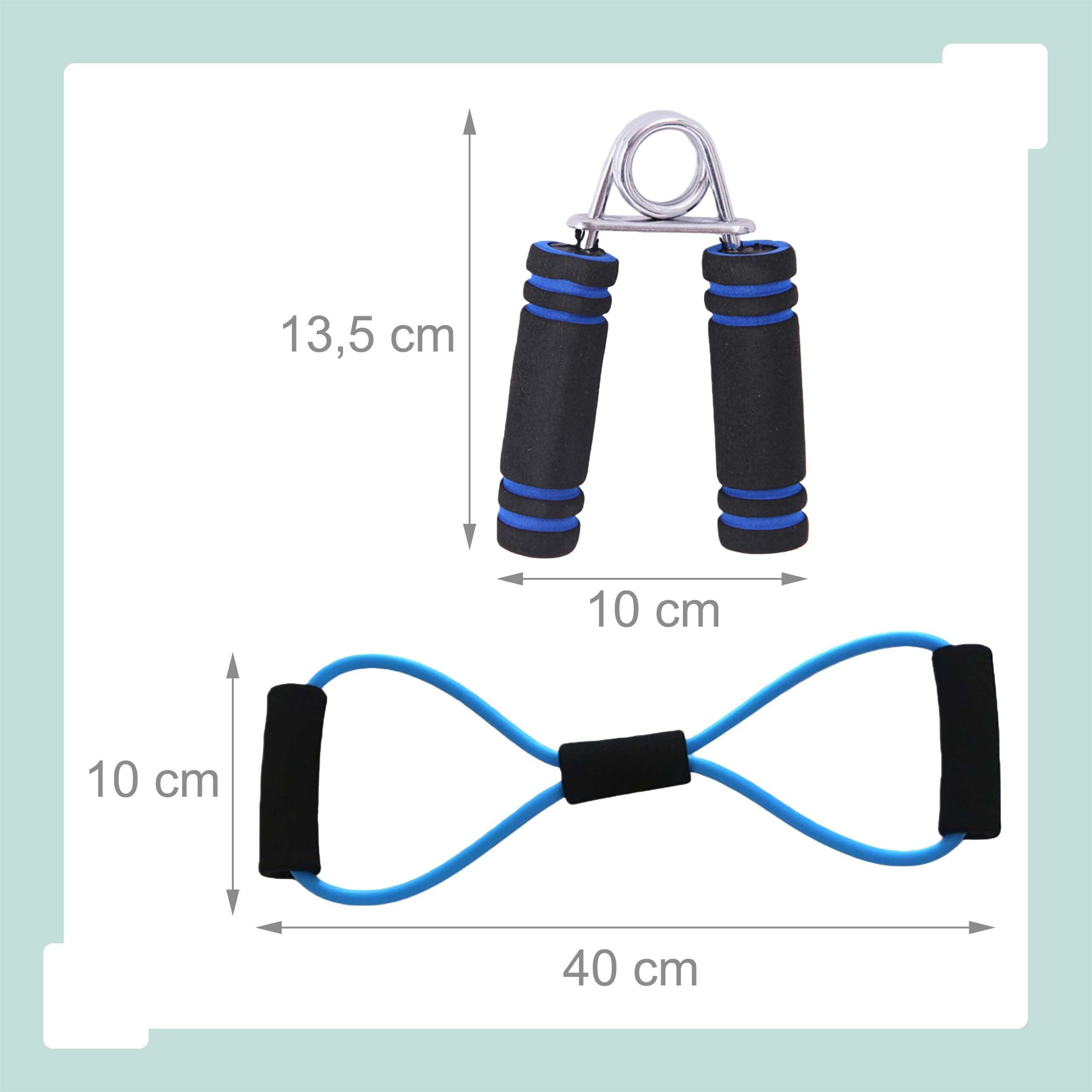 relaxdays AB-Roller 9-teiliges Fitness Set (9-St), blau – Bild 5 von 5
