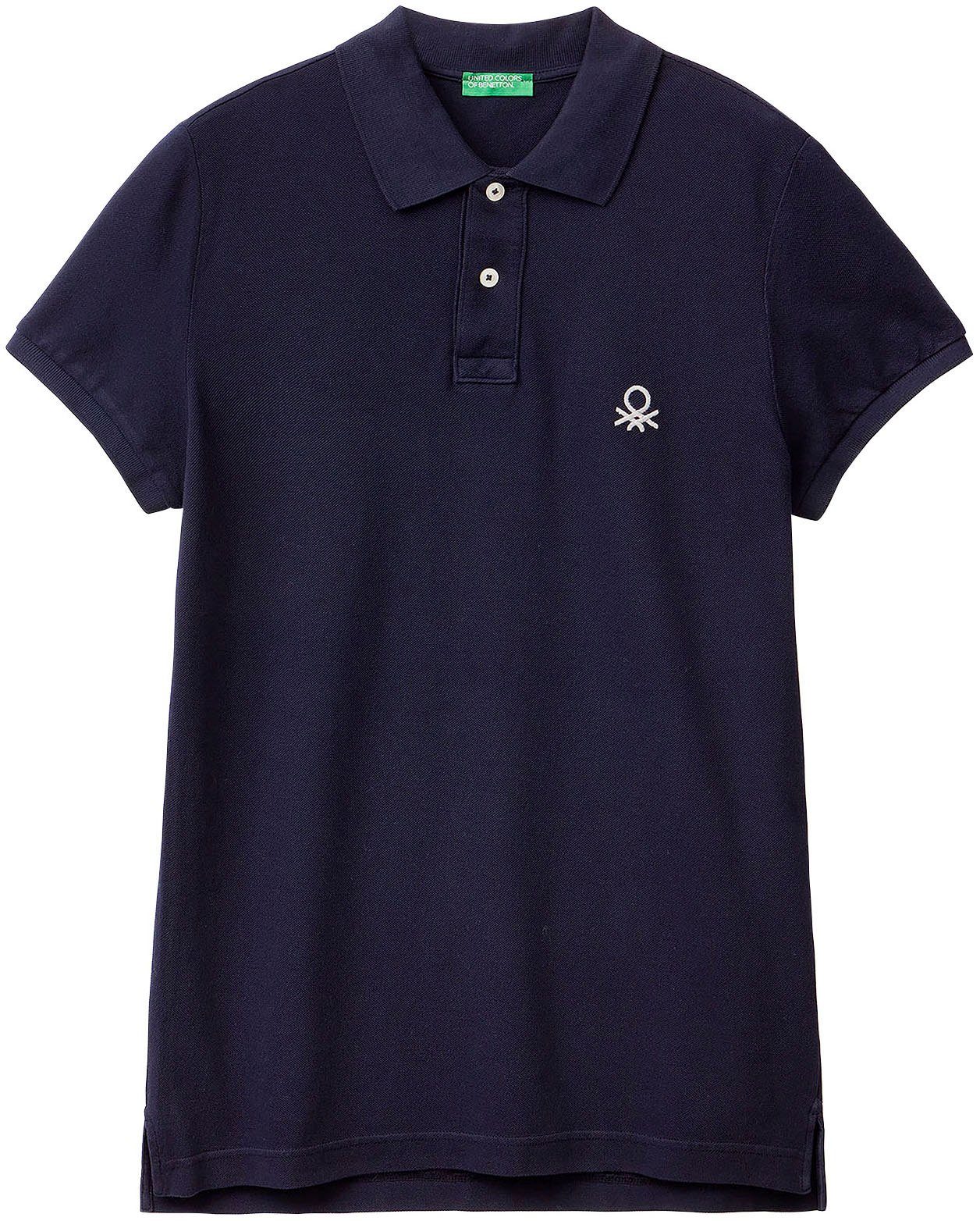 Colors blau großem of United mit Benetton Label-Badge Poloshirt