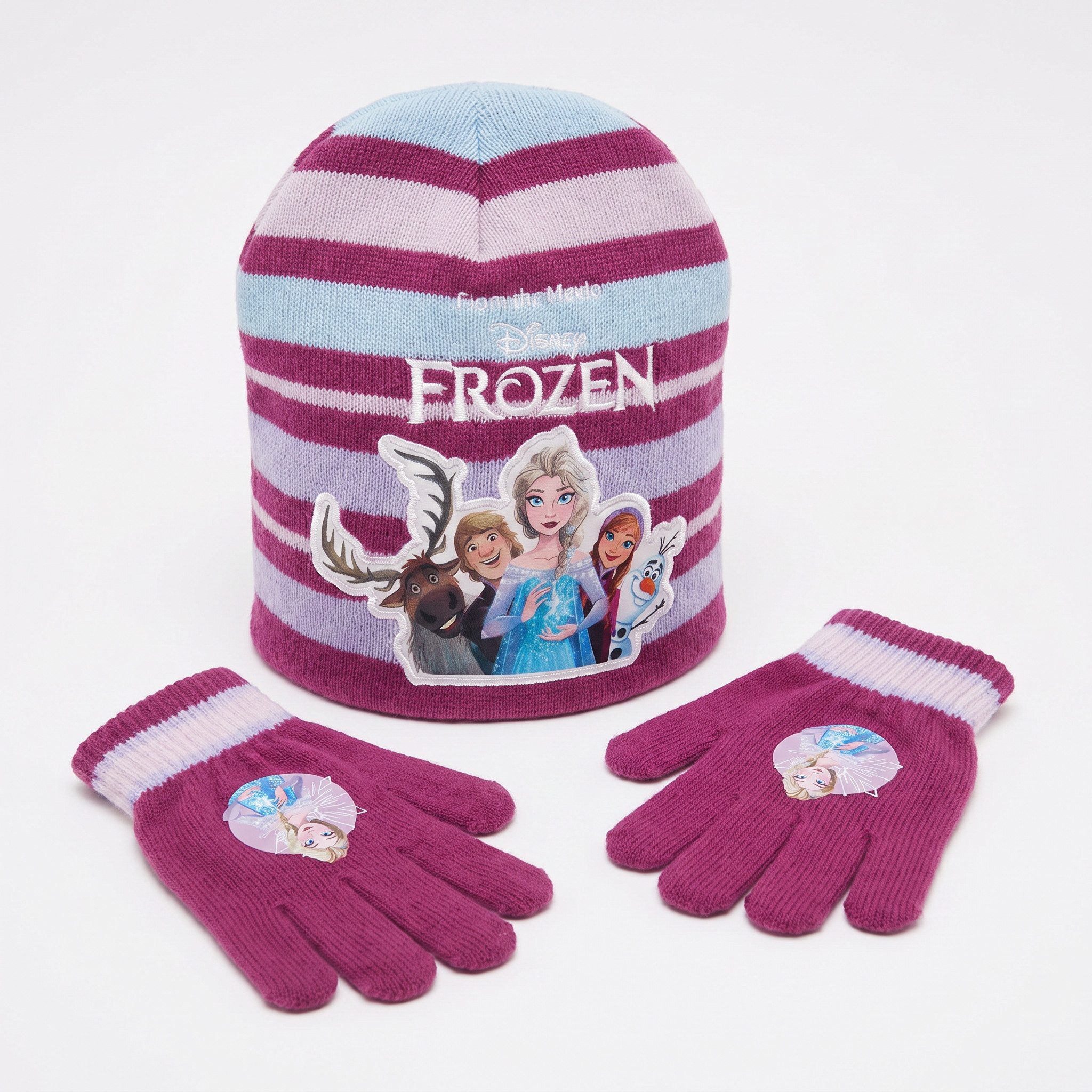 Disney Schlupfmütze Disney Die Eiskönigin Elsa Kinder Herbst Wintermütze plus Handschuhe (2-St) Gr. 53 bis 55