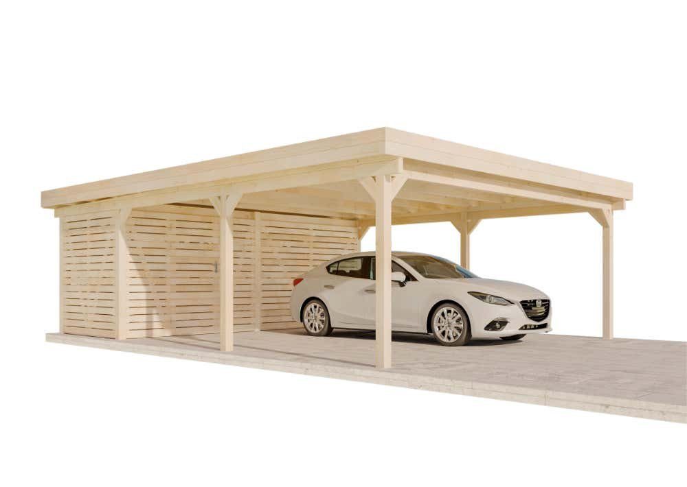 Alpholz Doppelcarport Freya, BxT: 598x790 cm, in Naturbelassen