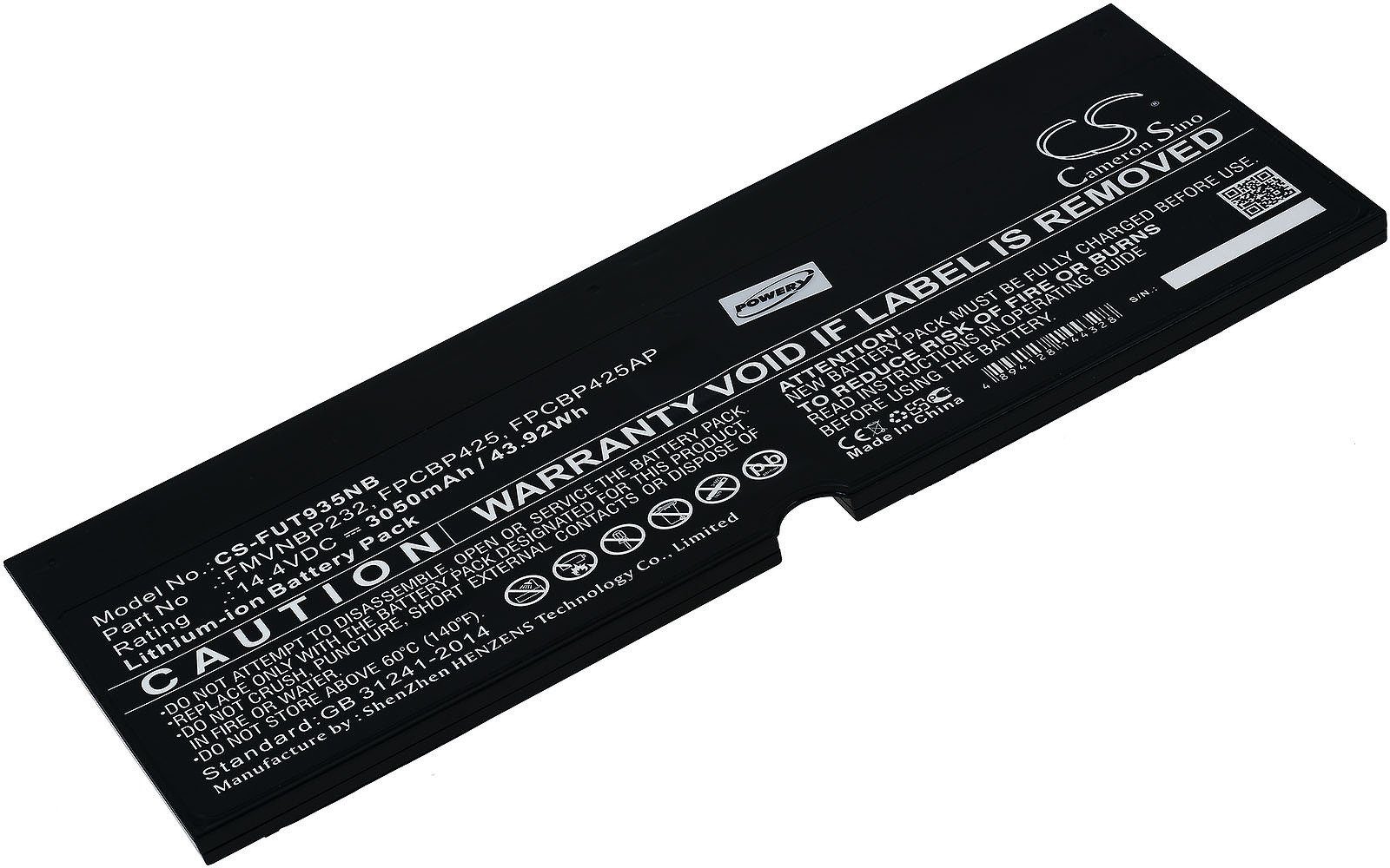 Powery Akku für Fujitsu Typ FPCBP425 Laptop-Akku 3150 mAh (14.4 V)