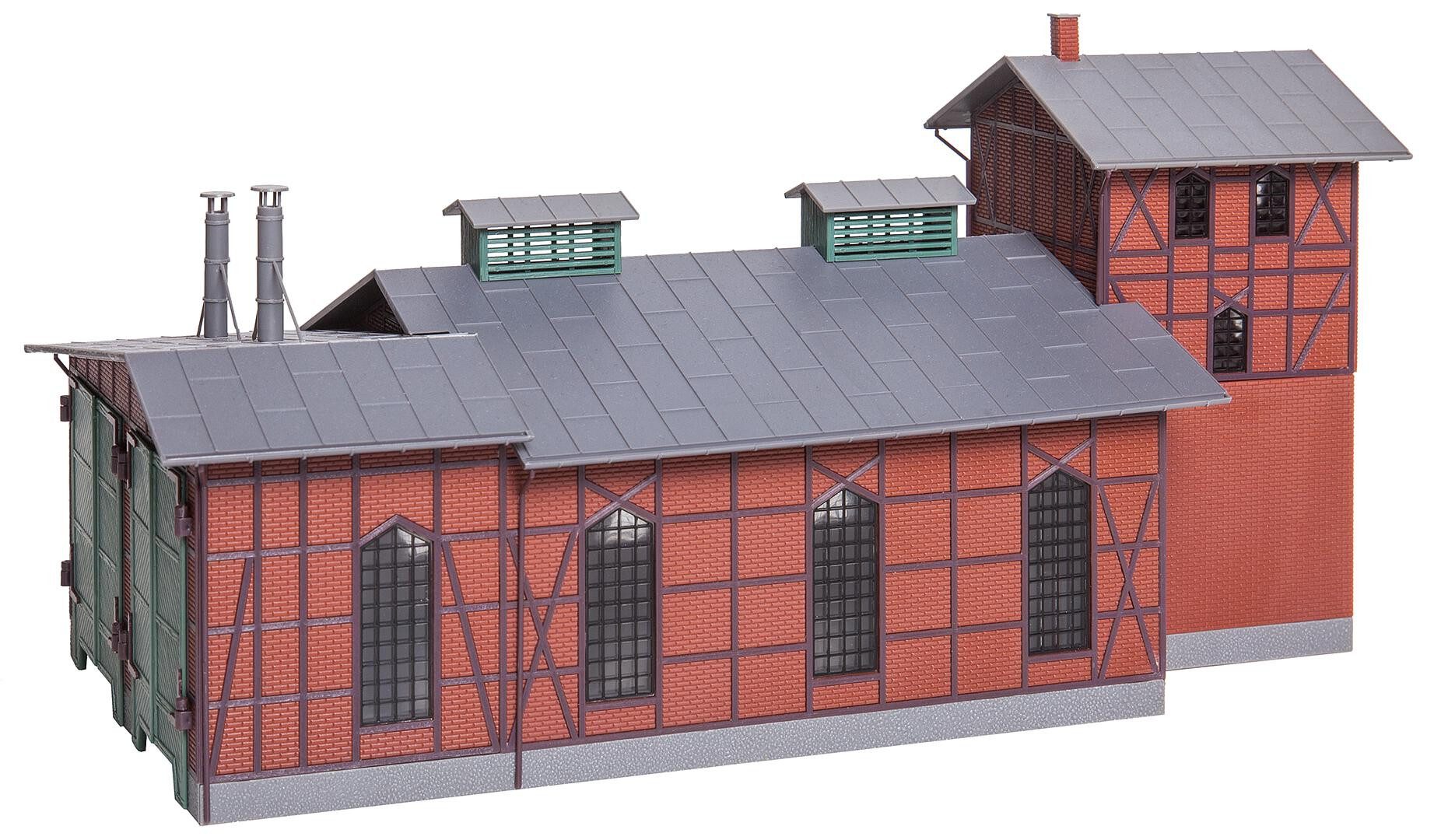 Faller Modelleisenbahn-Gebäude Faller H0 120161 Gebäude-Bausatz Lokschuppen, 2-ständig 1:87, Spur H0