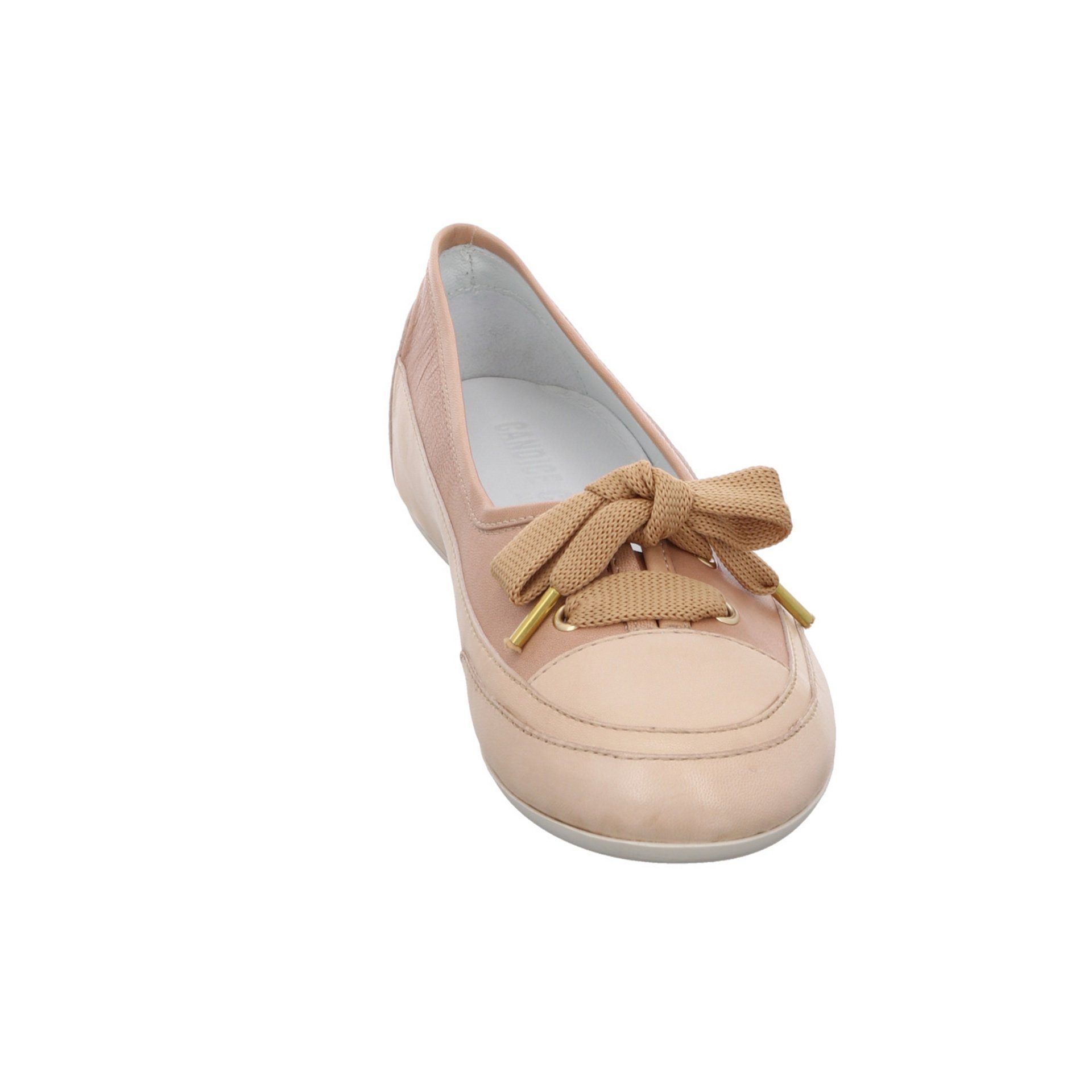 Ballerinas Flats Candice Cooper Bow Candy ecru/cappuccino Bequem Glattleder Ballerina Schuhe Ballerina