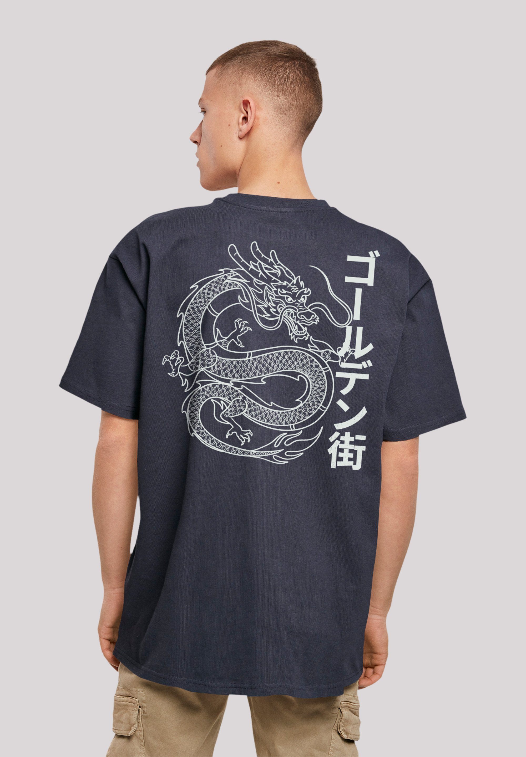 Golden T-Shirt F4NT4STIC Drache navy Gai Print