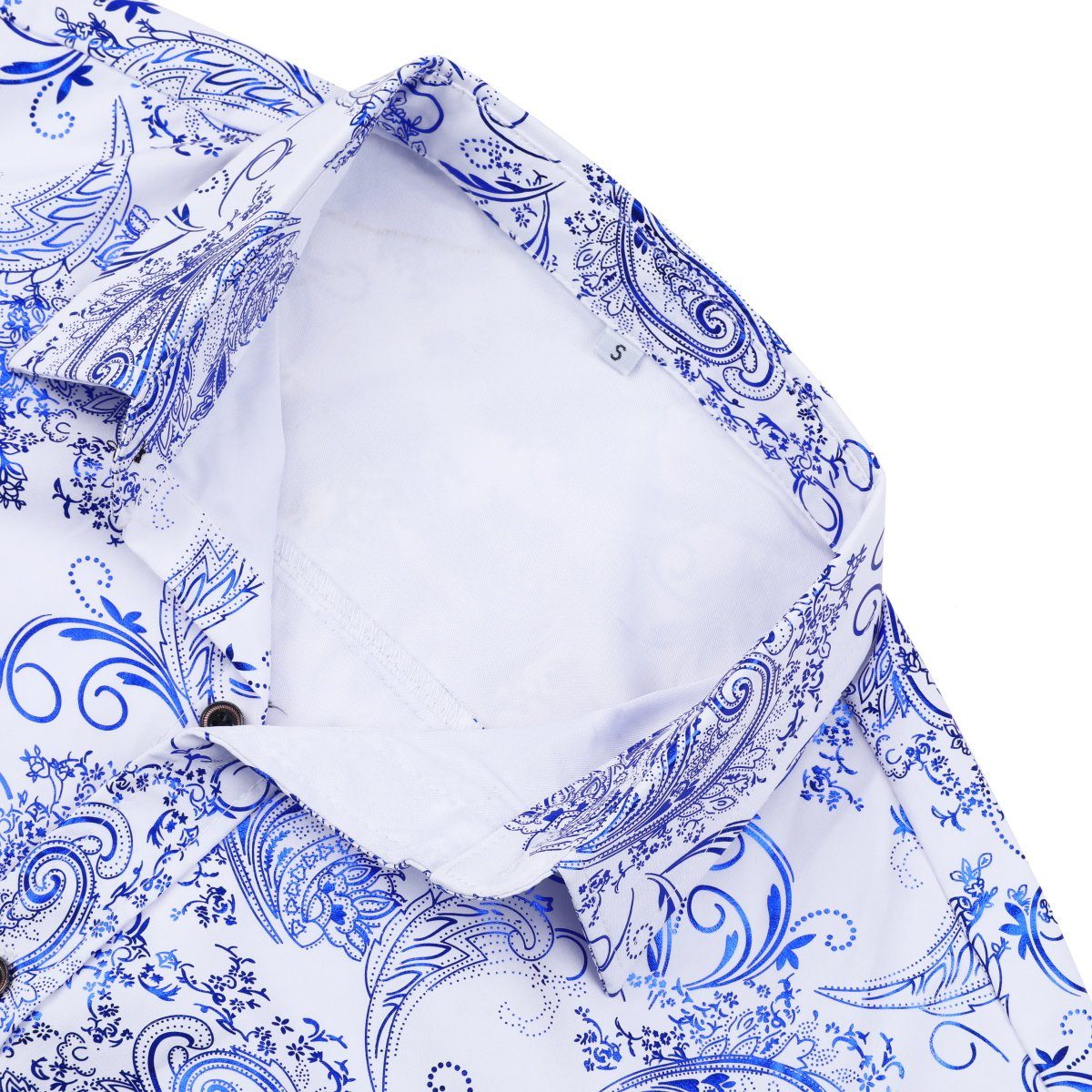 Allthemen Langarmhemd Herren Jacquard Oberteile glitzes Freizeithemd für Hochzeit
