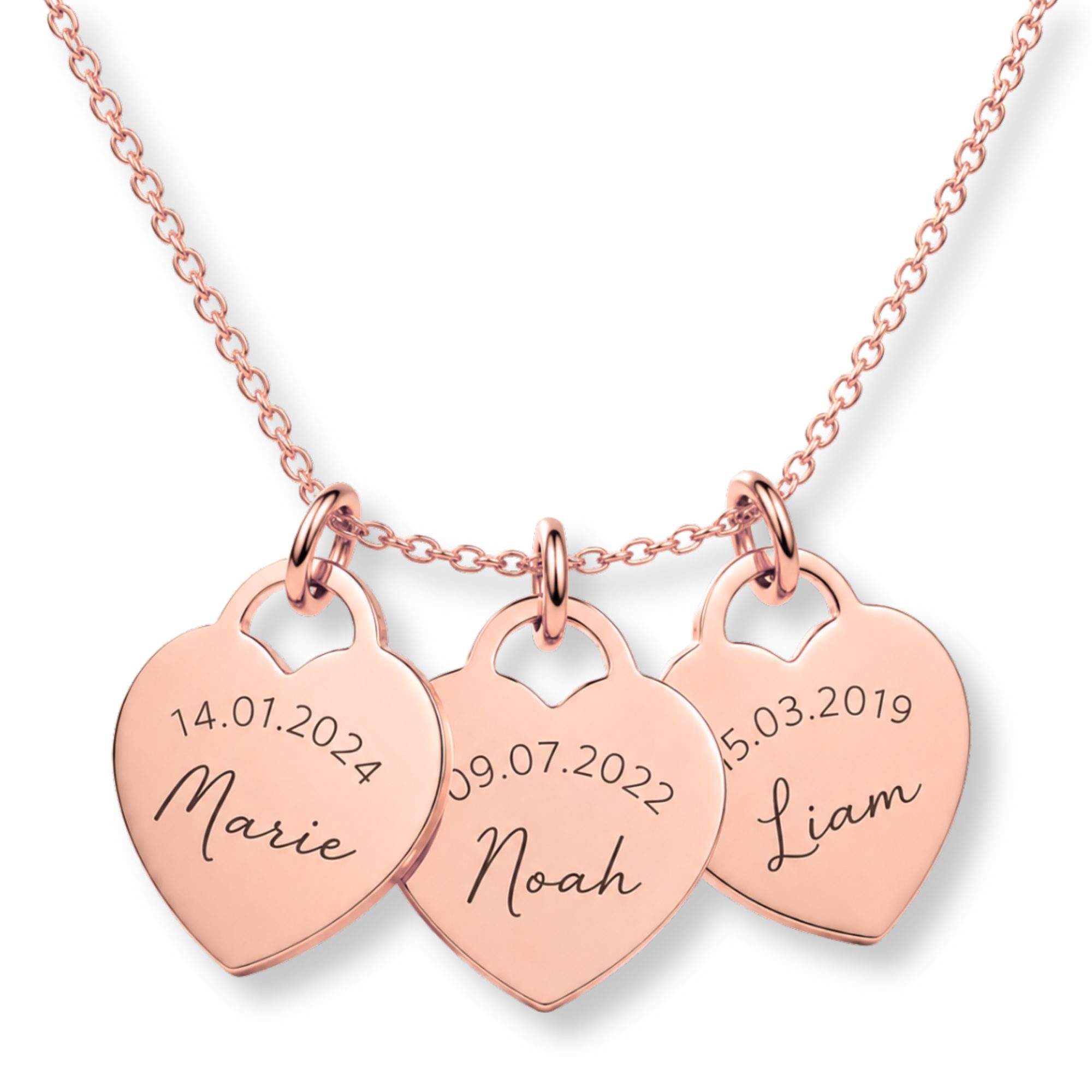 BS Schmuckdesign Kette mit Anhänger mit Gravur Namenskette Damen personalisierte Halskette mit Namen Gravurkette (inkl. Gravur), personalisiert inkl. Geschenkbox