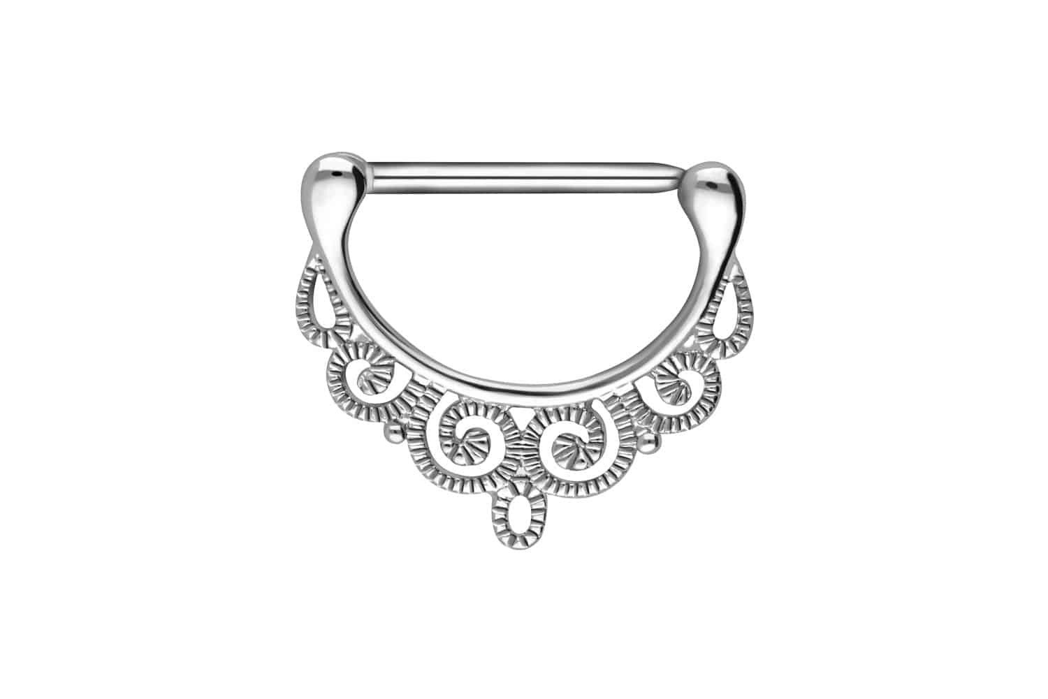 Piercing-Set Chirurgenstahl Nippelpiercing Clicker ORIENTALISCHES DESIGN
