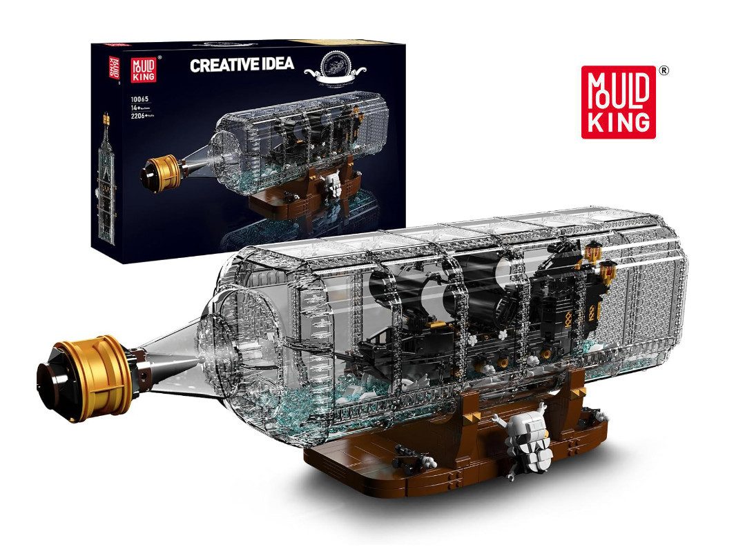 Mould King 10065 Black Pearl in a Bottle Konstruktions-Spielset, (2206 St)