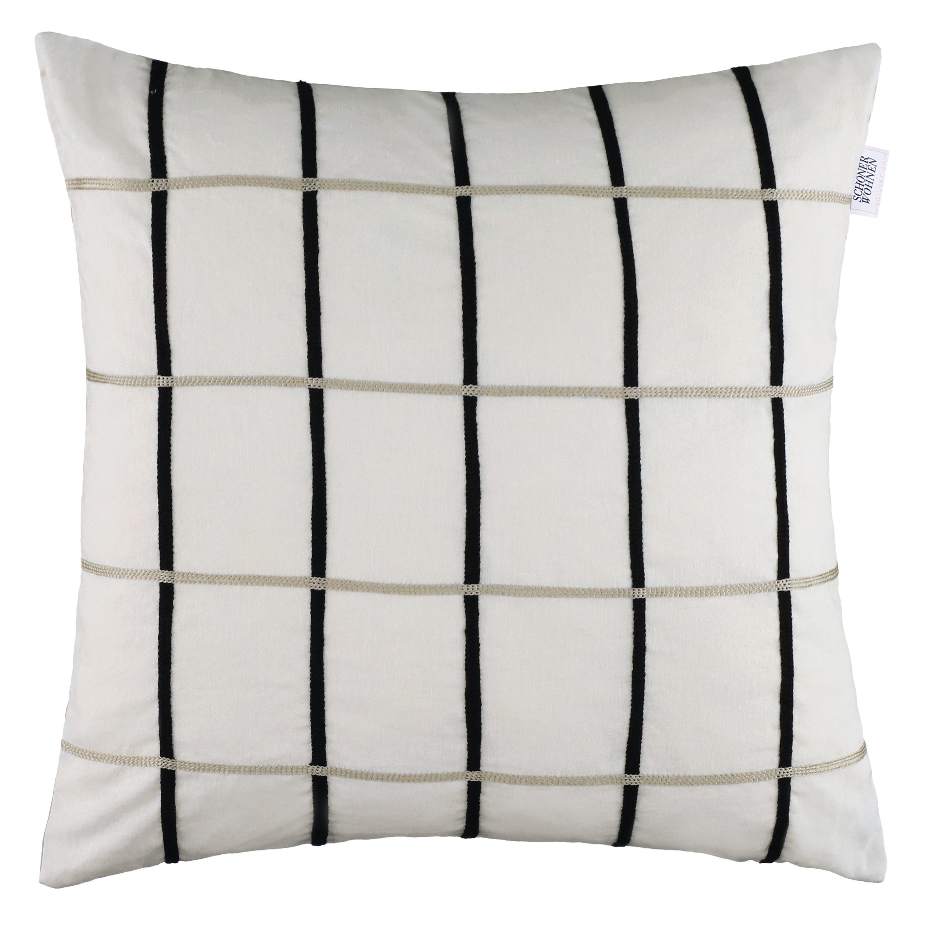 SCHÖNER WOHNEN-Kollektion Dekokissen Perform, mit aufgesticktem Karomotiv