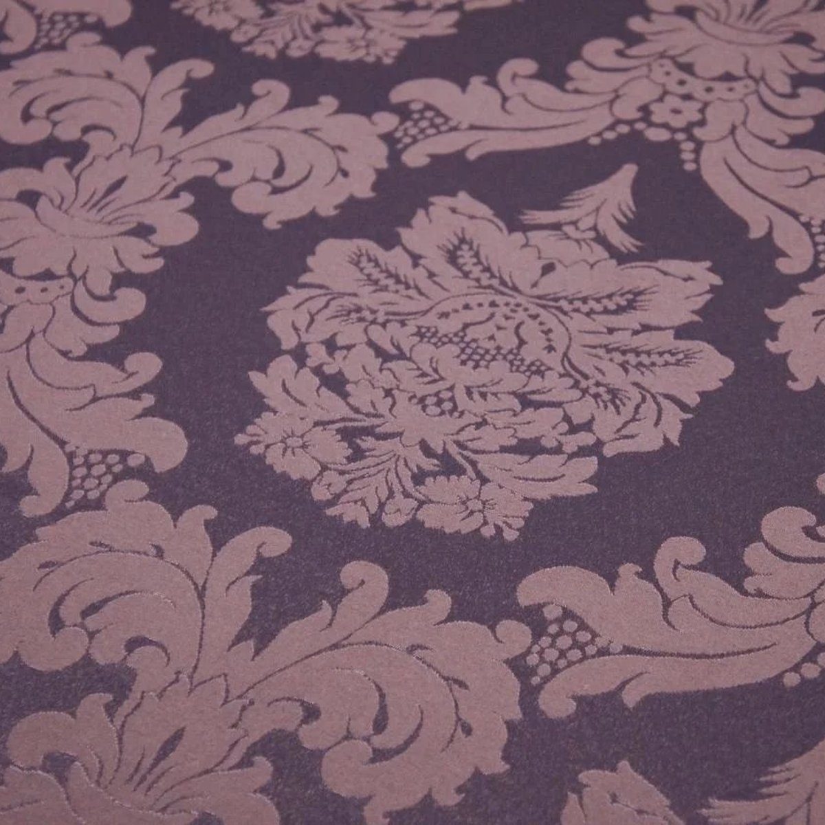 Stoff Dekostoff Satin Jacquard Damasco Lila, Breite 280 cm
