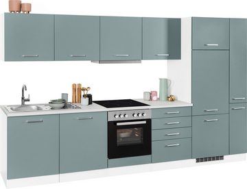 HELD MÖBEL Küchenzeile Visby, mit E-Geräten, Breite 330 cm für Kühlschrank
