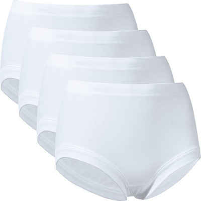 Schiesser Slip Damen-Taillenslip 4er-Pack kochfest Feinripp Uni