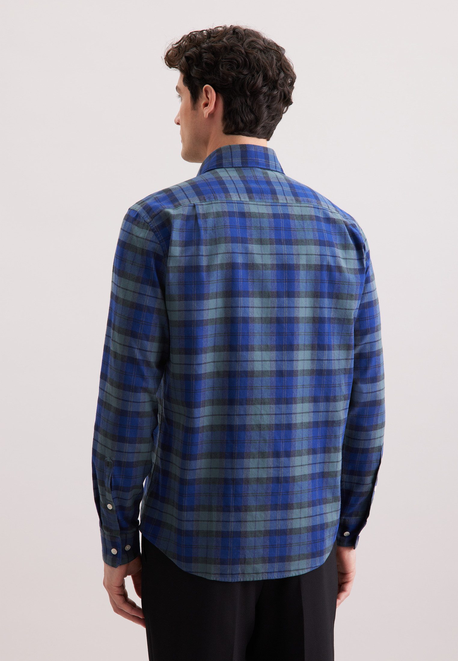 seidensticker Flanellhemd Regular 1/1 Kentkragen Karo günstig online kaufen