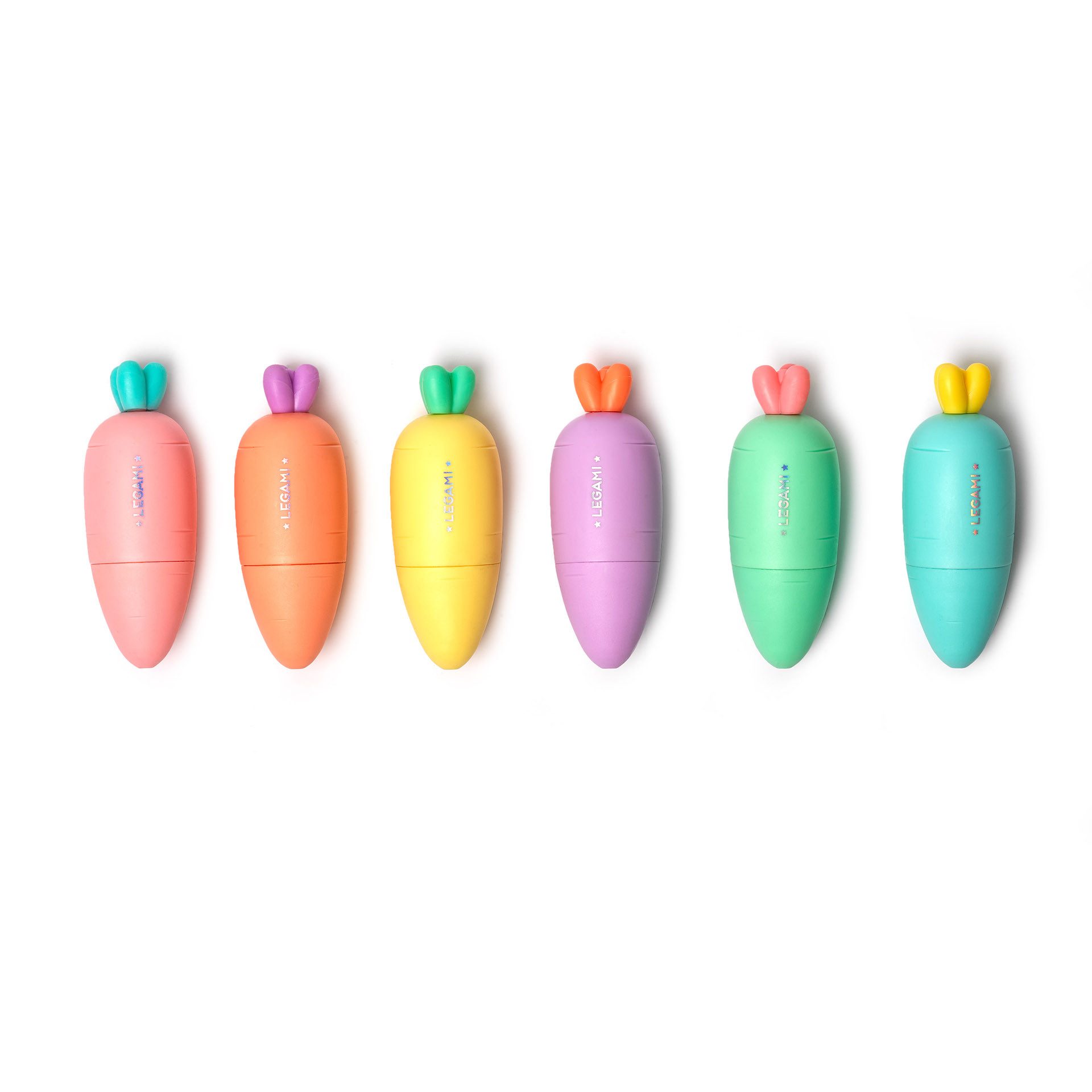 Marker Legami 6er-Set aus Mini Textmarkern Carrate Team Carrot Karotte