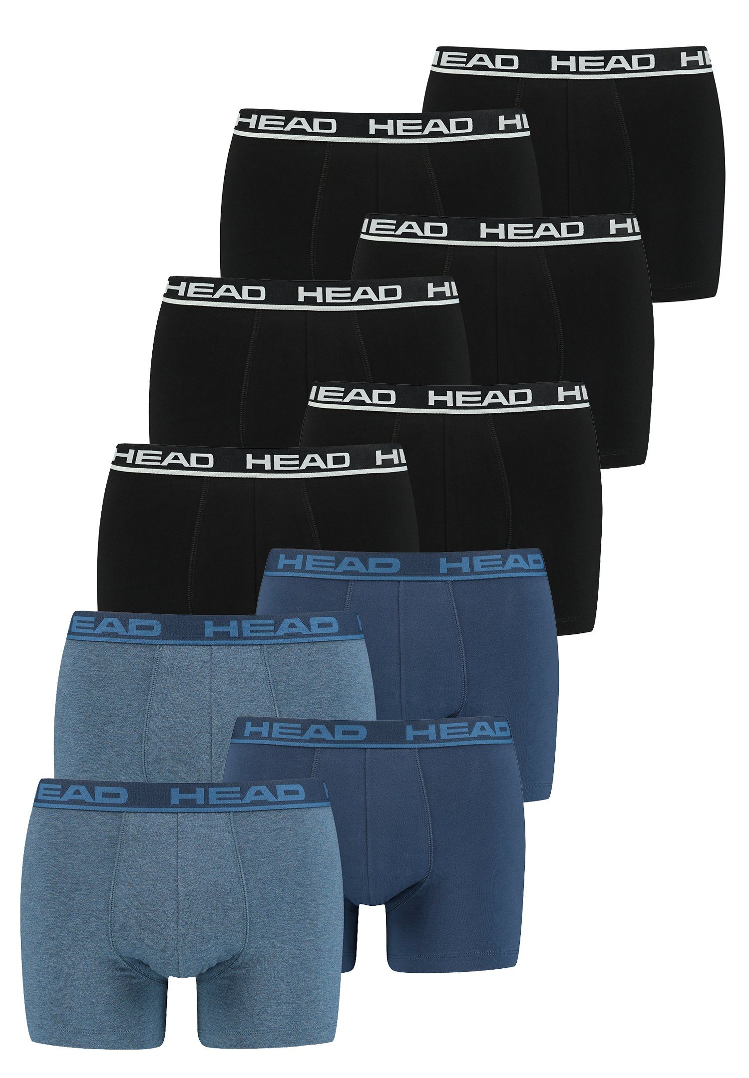 Head Boxershorts Head Basic Boxer 10P (Spar-Set, 10-St., 10er-Pack) Black/Blue Heaven