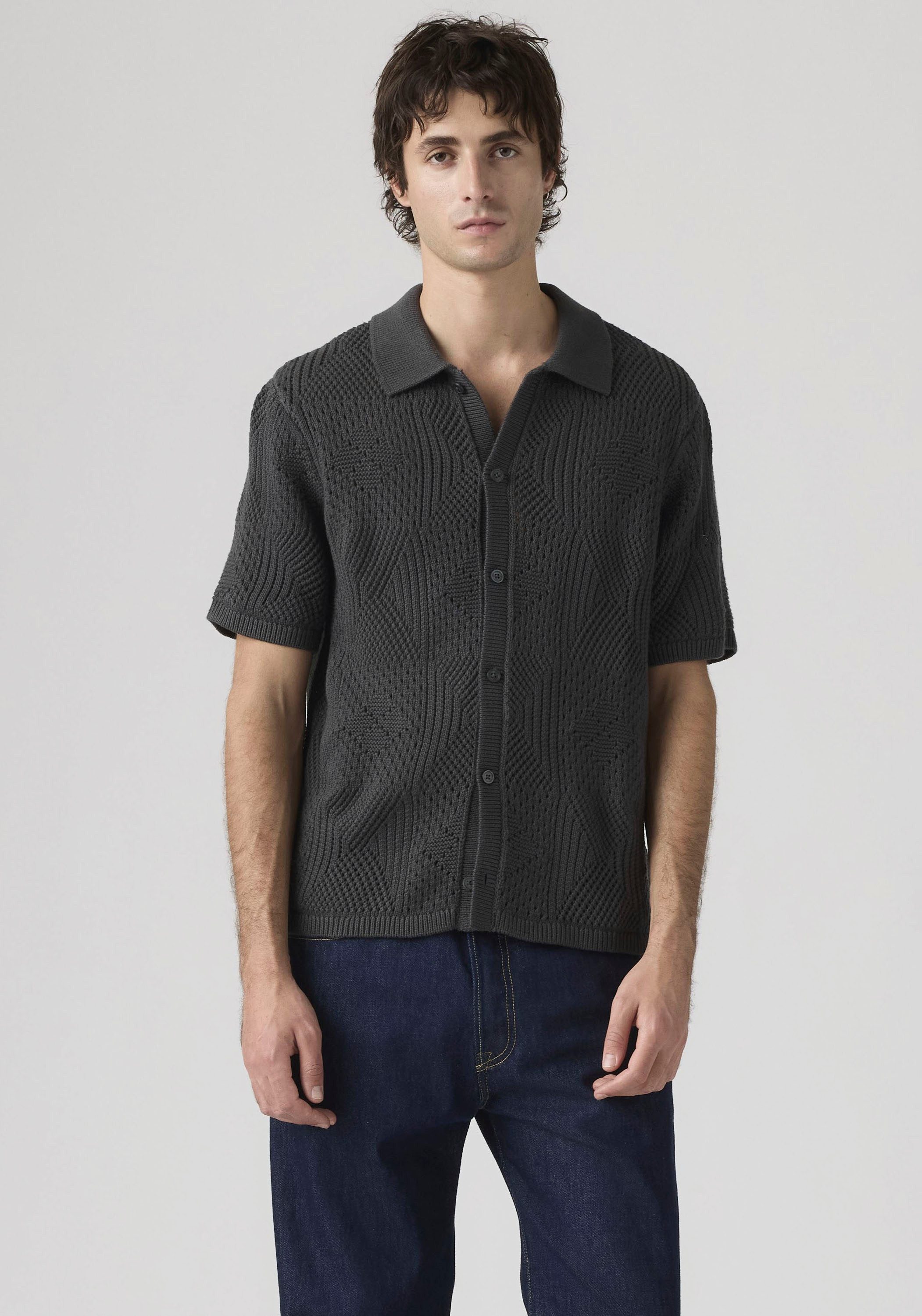 Levi's® Strickpullover SWEATER CAMP SHIRT mit Strickmuster