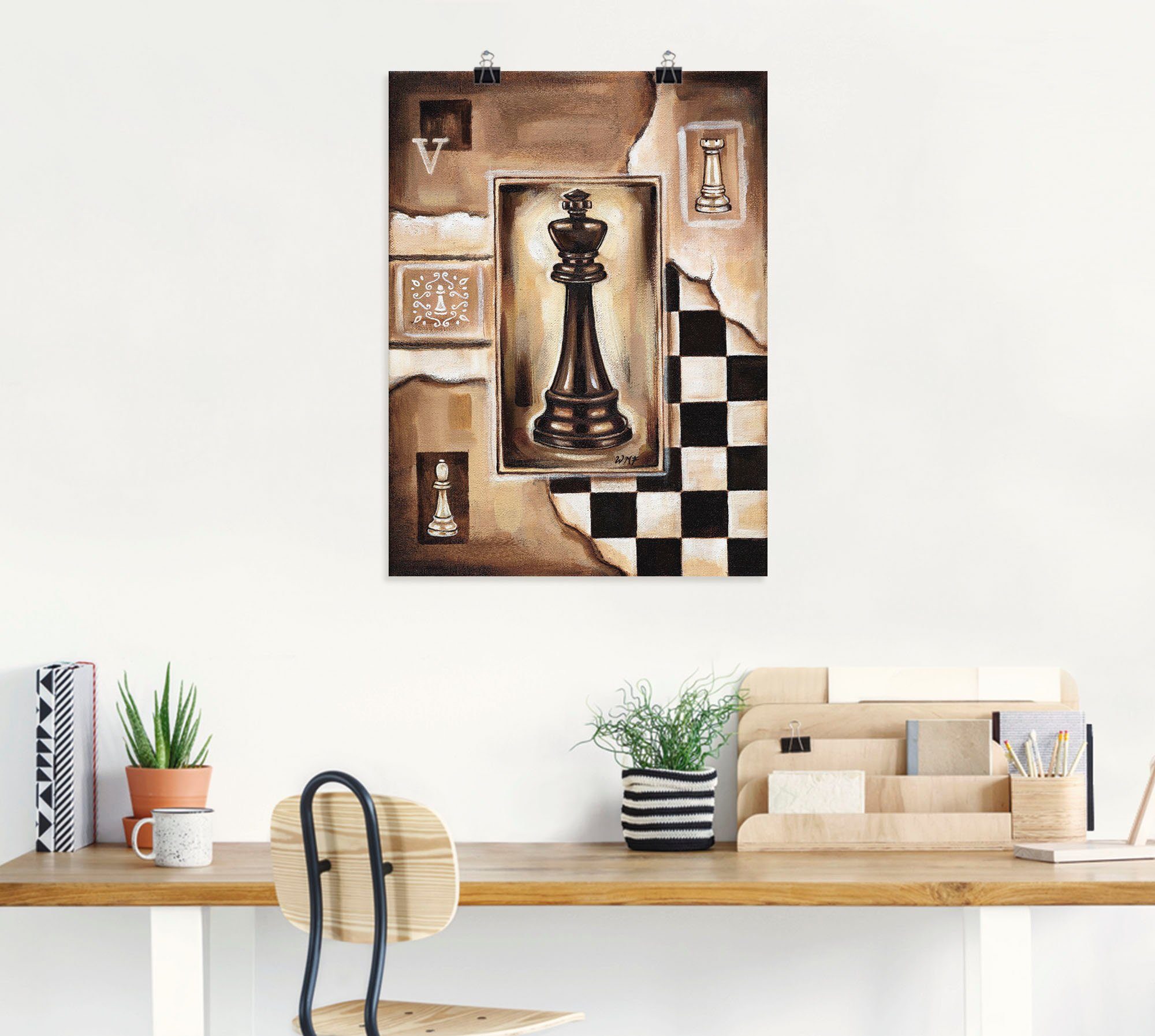 Größen Schach Poster versch. Leinwandbild, in St), König, oder als Wandaufkleber Schach Artland (1 Wandbild